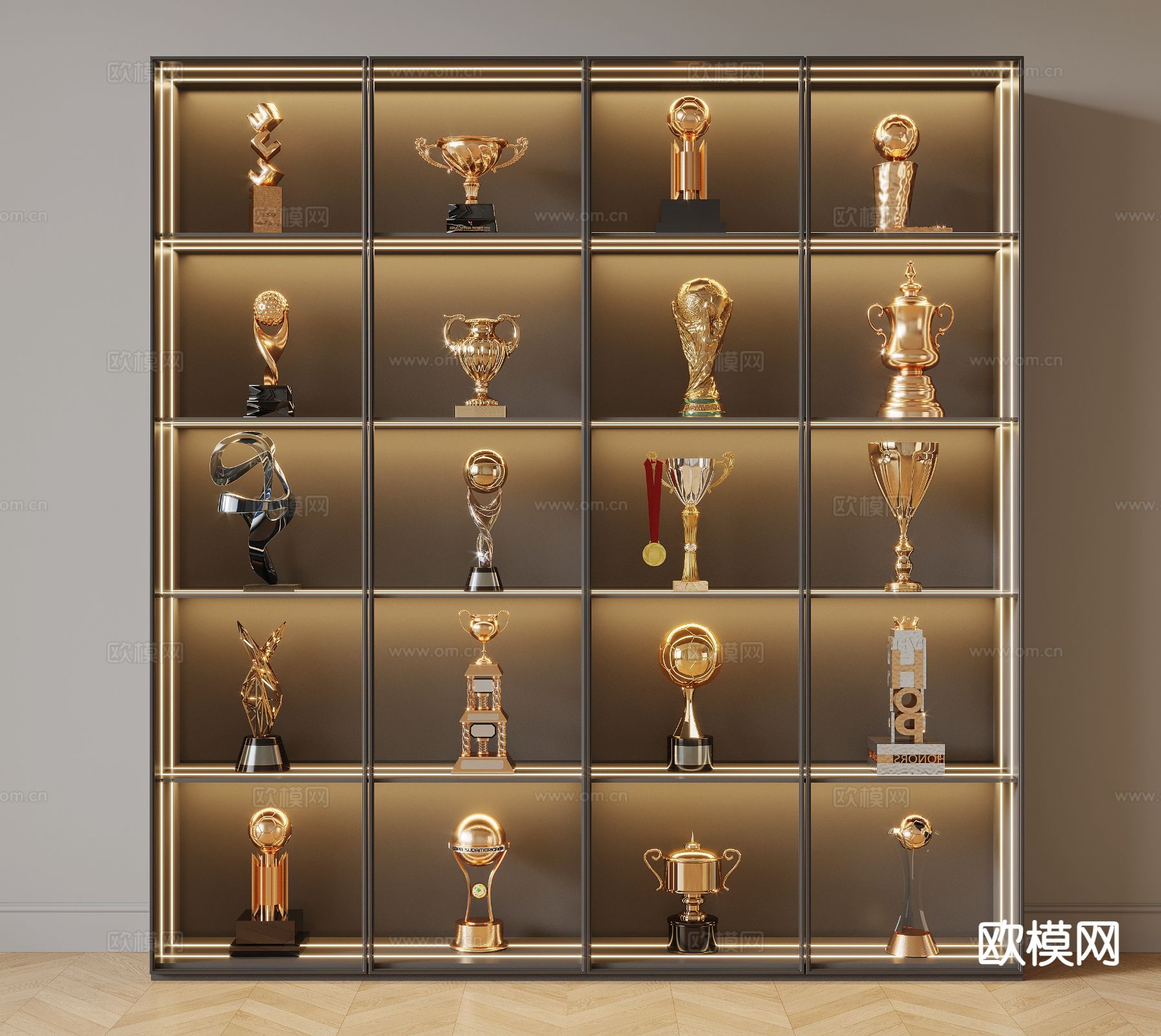 奖杯 大力杯 奖章 奖牌su模型下载（渲染图2）