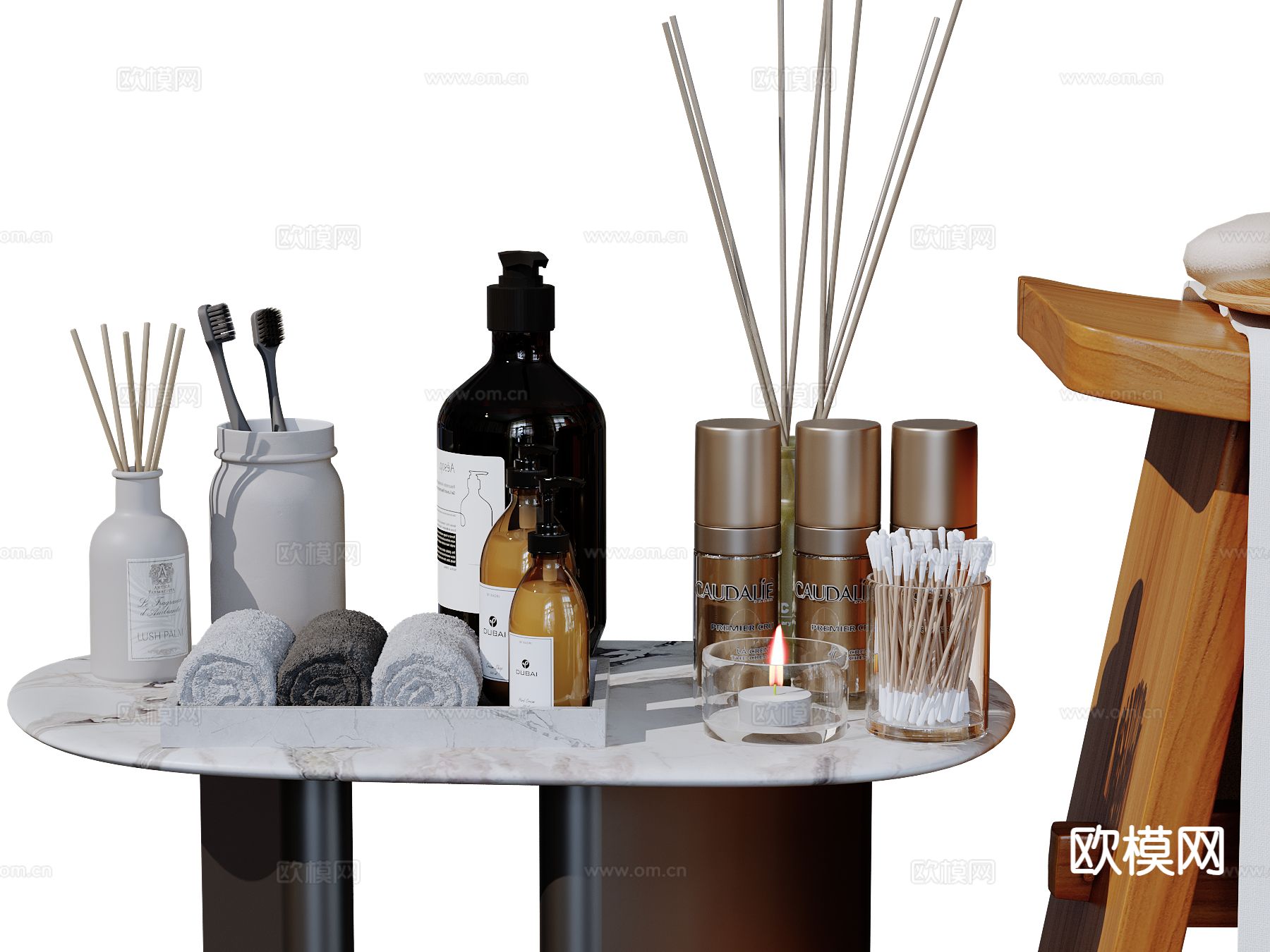 洗漱用品 香薰 洗发水 沐浴露su模型下载（渲染图2）