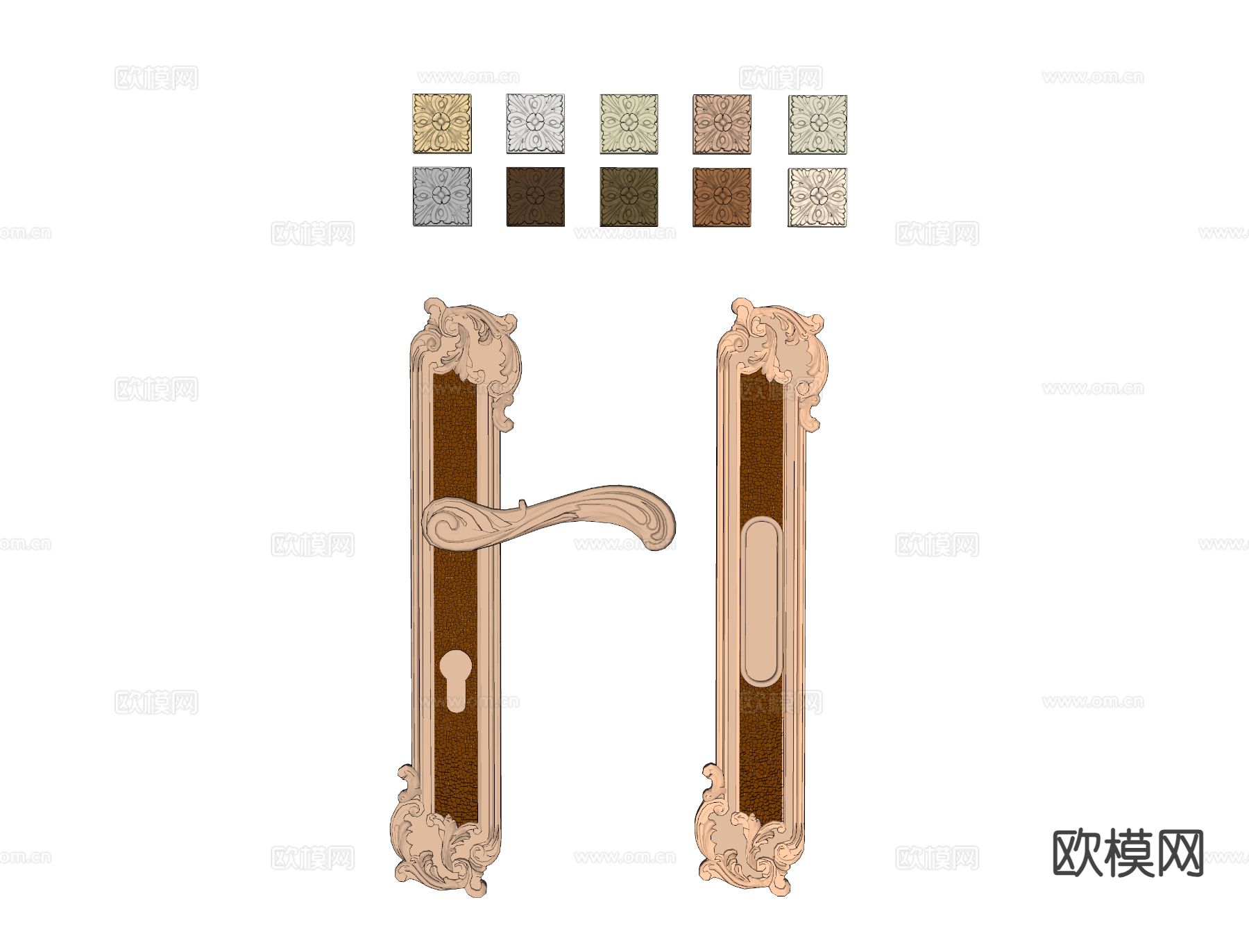 美式门把手 柜门拉手su模型下载（渲染图1）