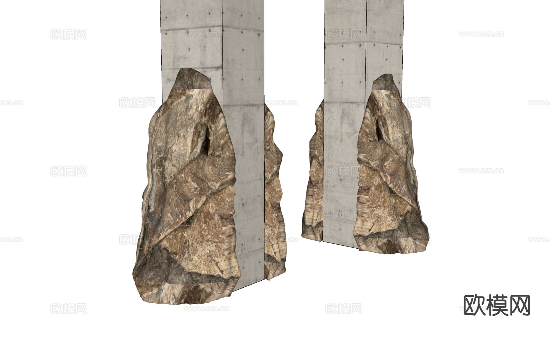 装饰柱子 石头柱子su模型下载（渲染图1）