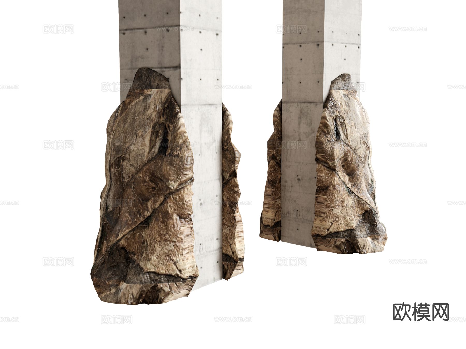 装饰柱子 石头柱子su模型下载（渲染图2）