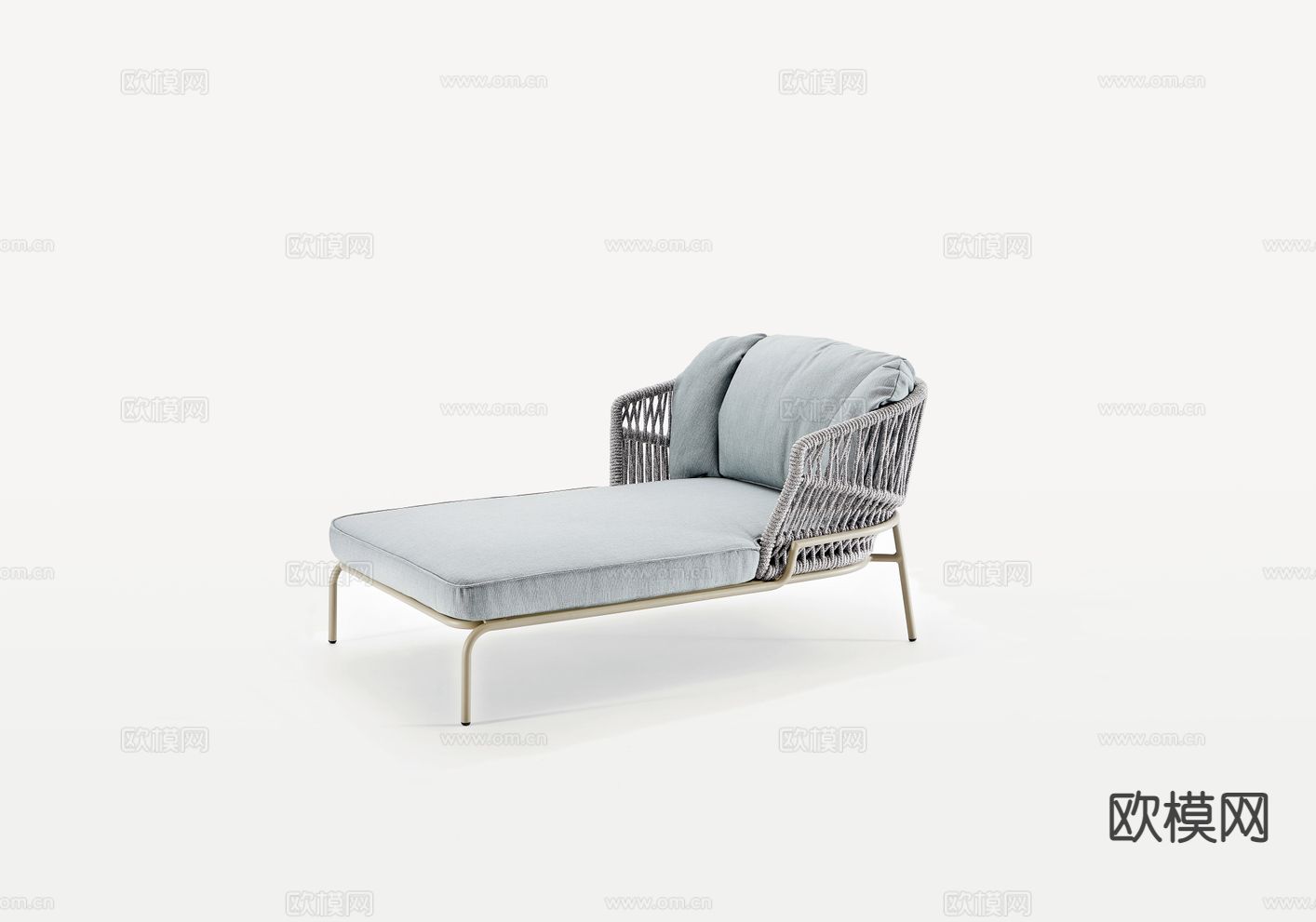 现代户外躺床 躺椅su模型下载（渲染图2）