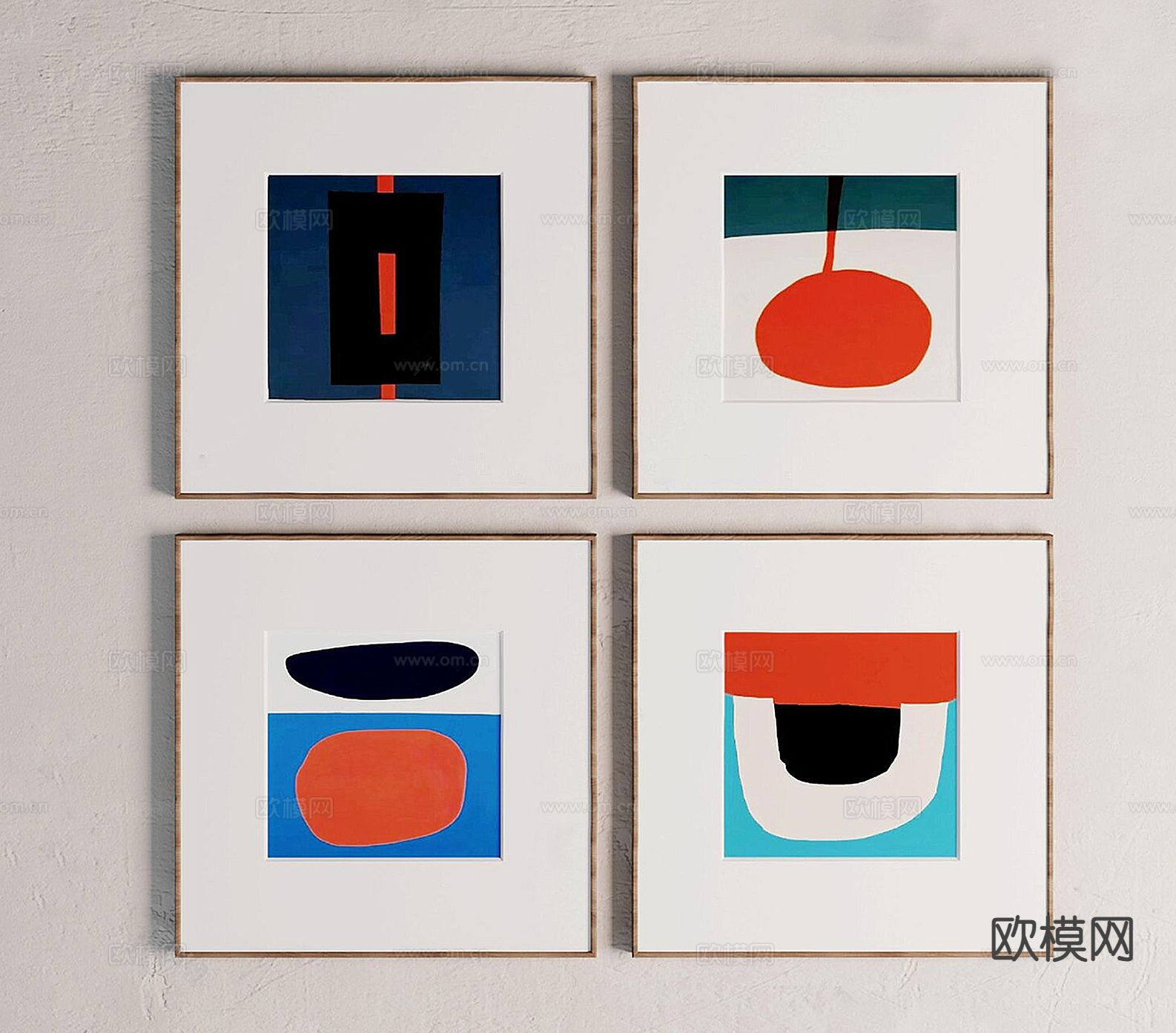 孟菲斯风装饰画su模型下载（渲染图2）