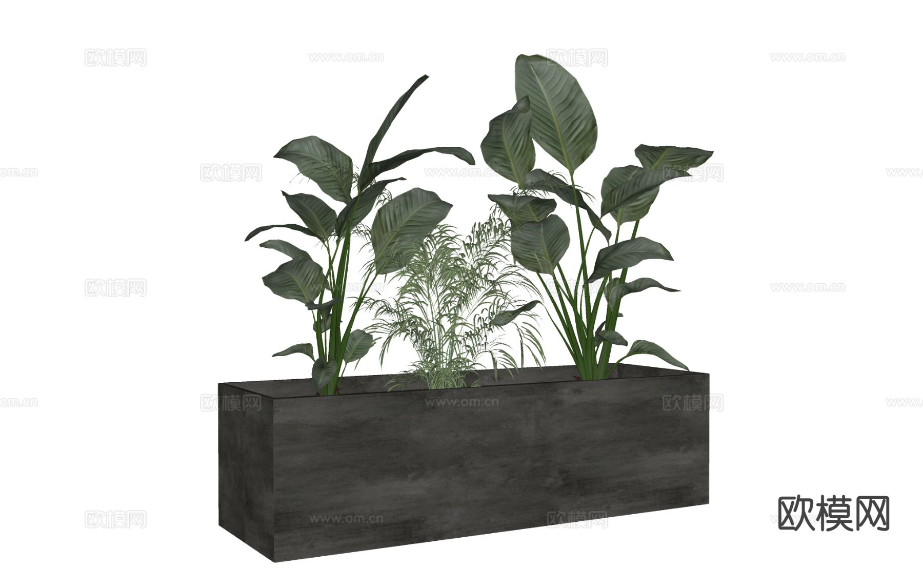 户外花箱 花槽 花钵su模型下载（渲染图1）