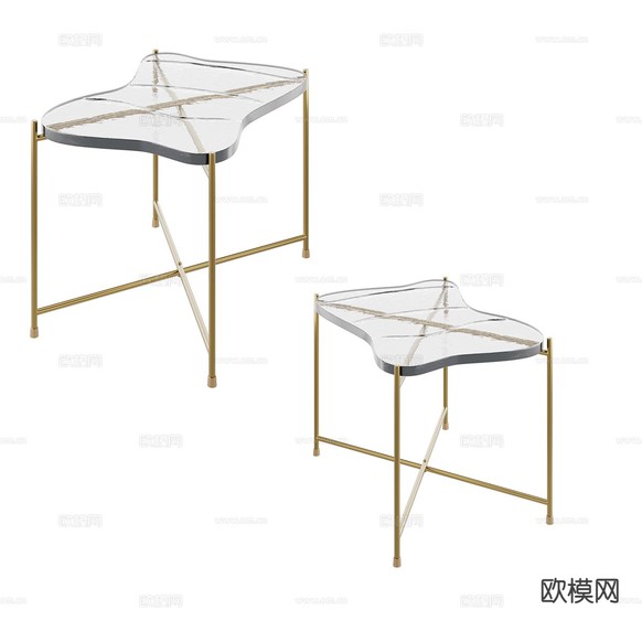 轻奢茶几3d模型下载