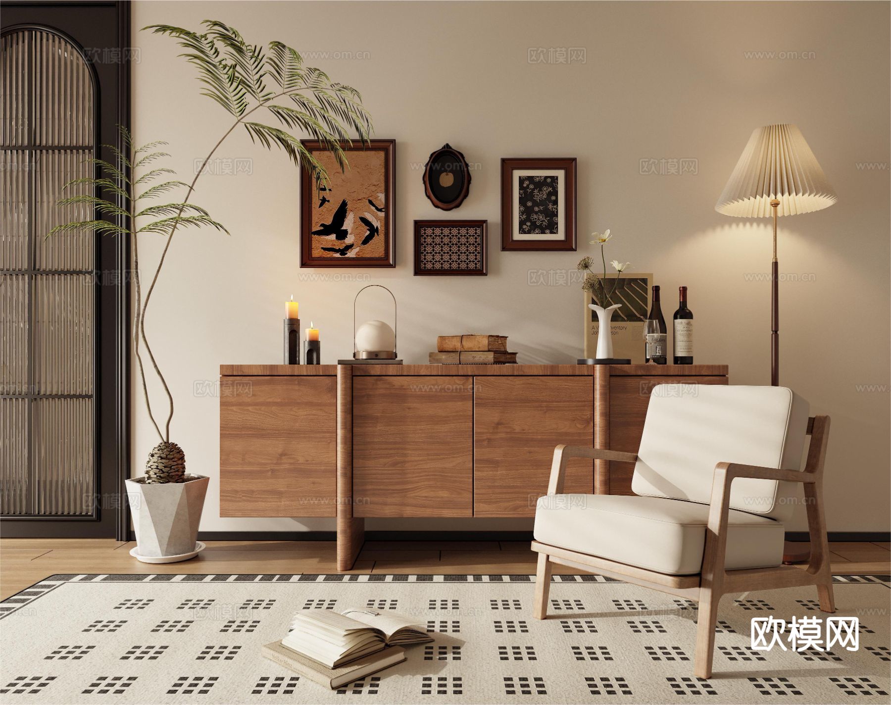 原木风椅子 休闲椅3d模型下载