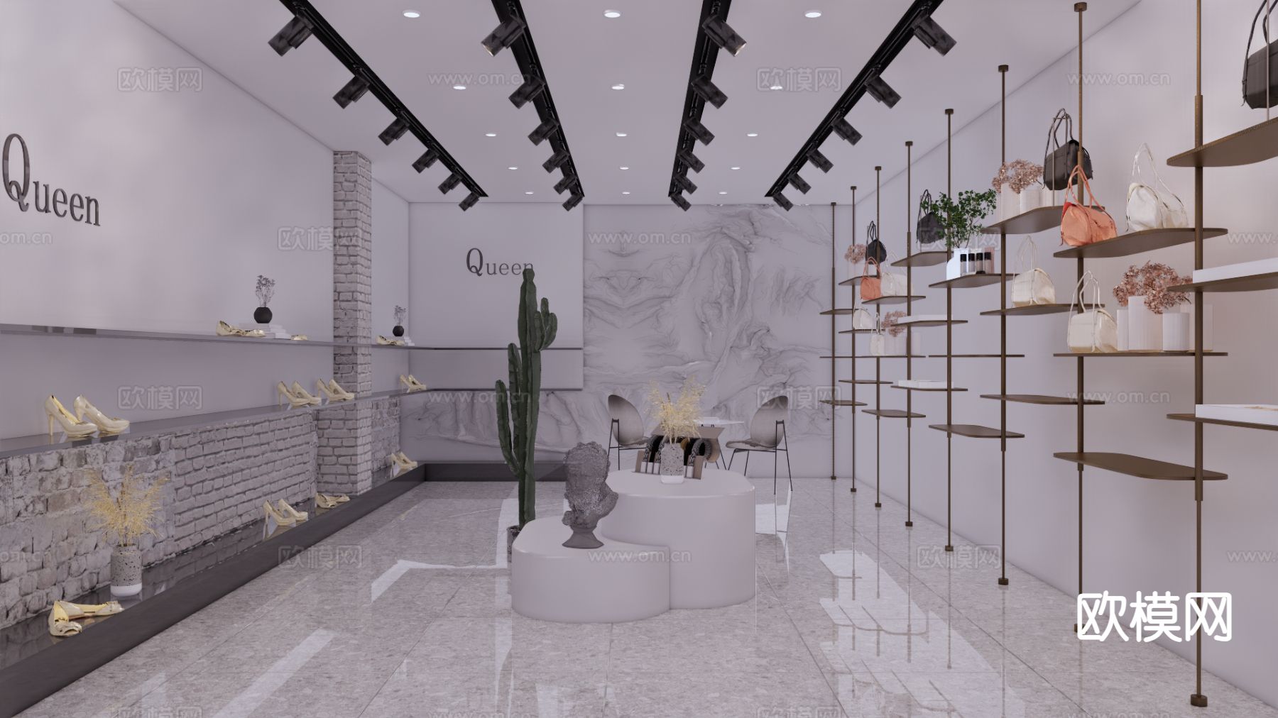现代女鞋店 包包店su模型下载（渲染图2）