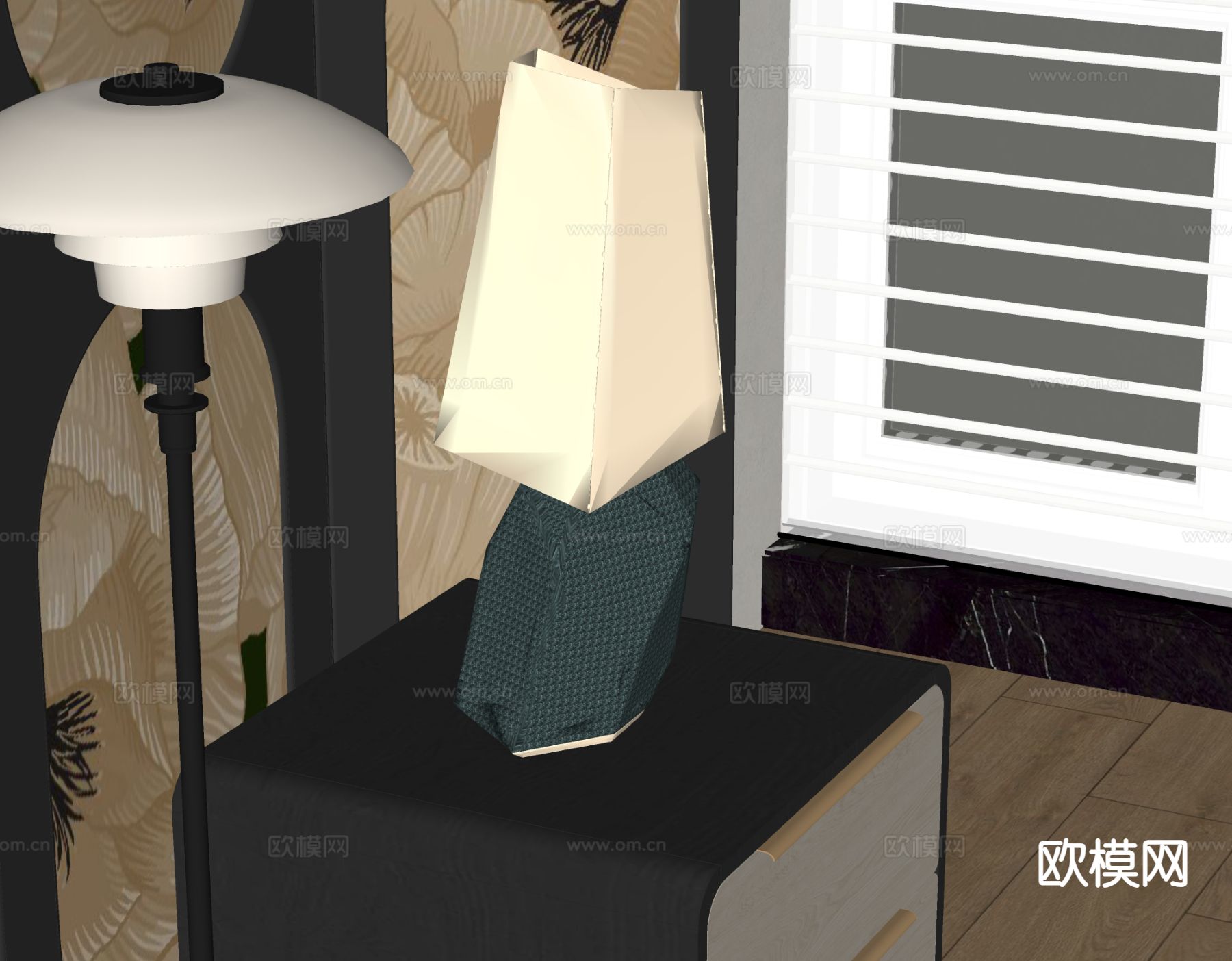 轻奢台灯 艺术台灯su模型下载（渲染图1）