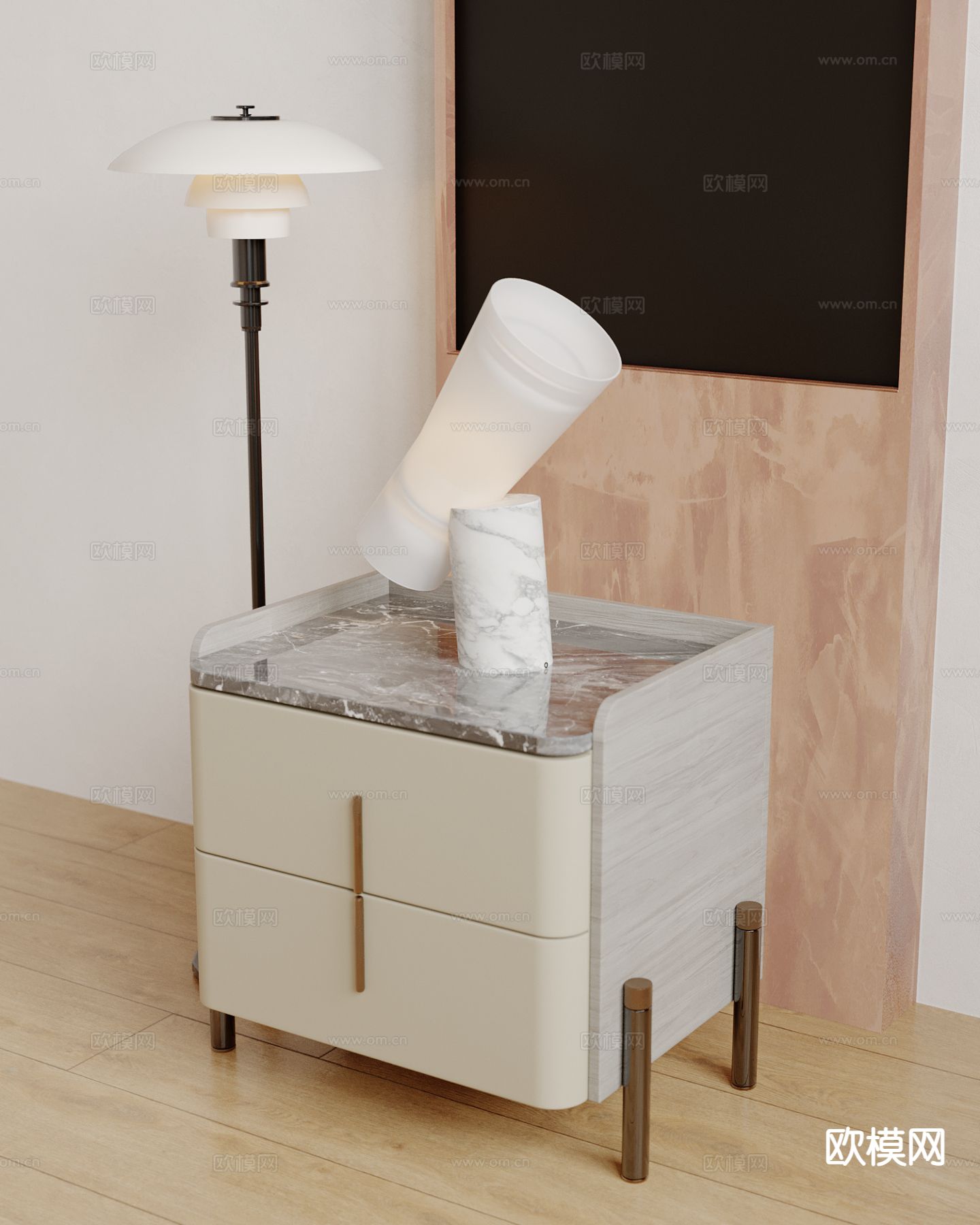 创意台灯 简约台灯su模型下载（渲染图2）