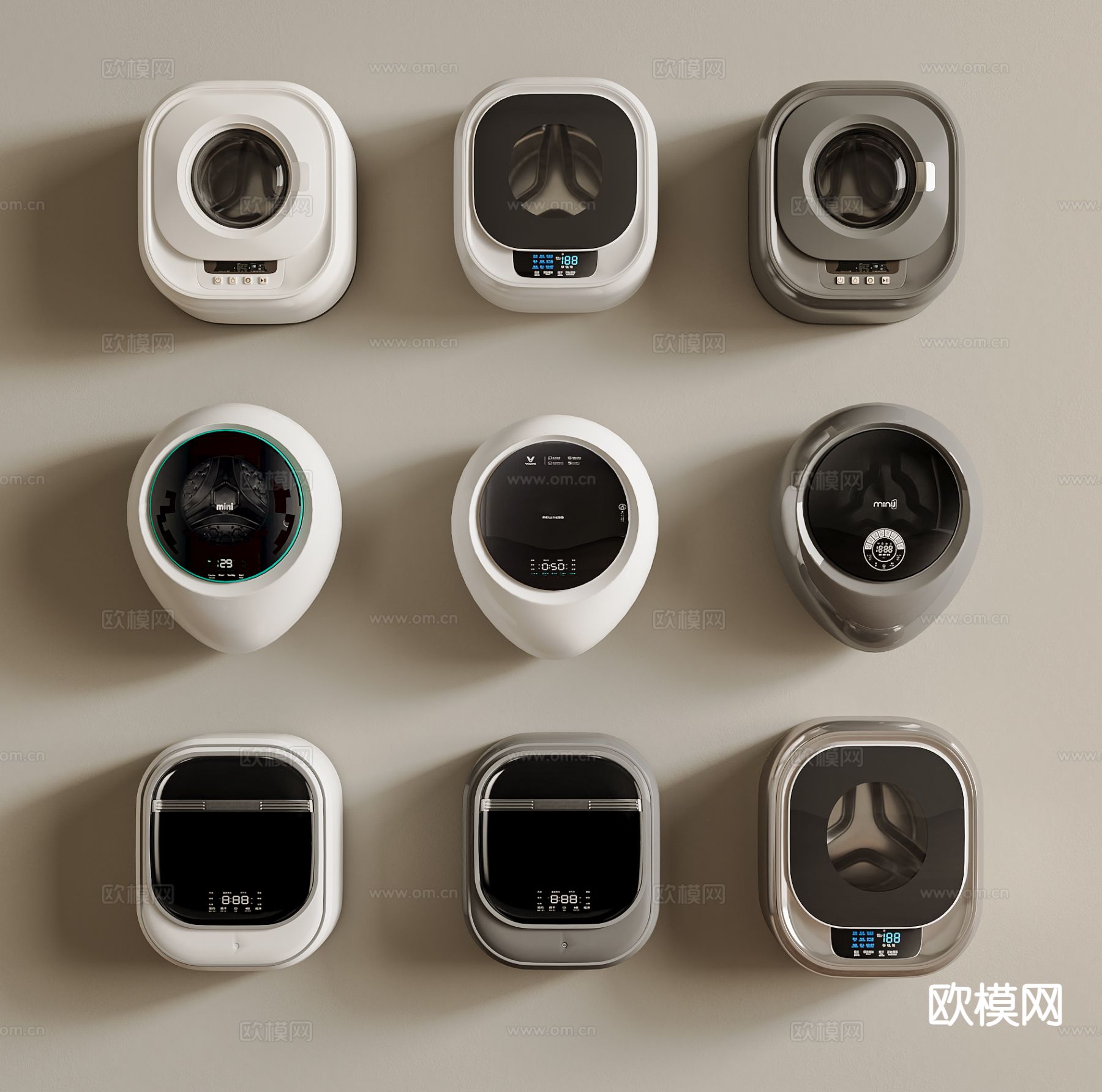壁挂洗衣机 小洗衣机 内衣洗衣机3d模型下载