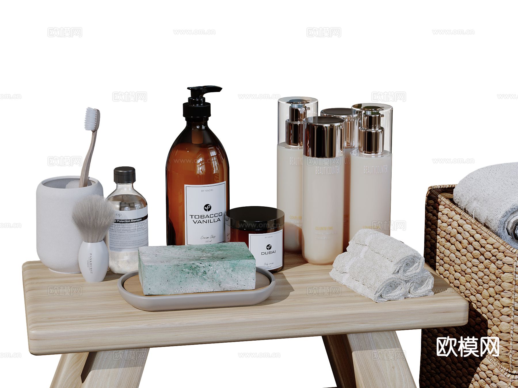 洗漱用品 牙膏 洗发水 沐浴露su模型下载（渲染图2）
