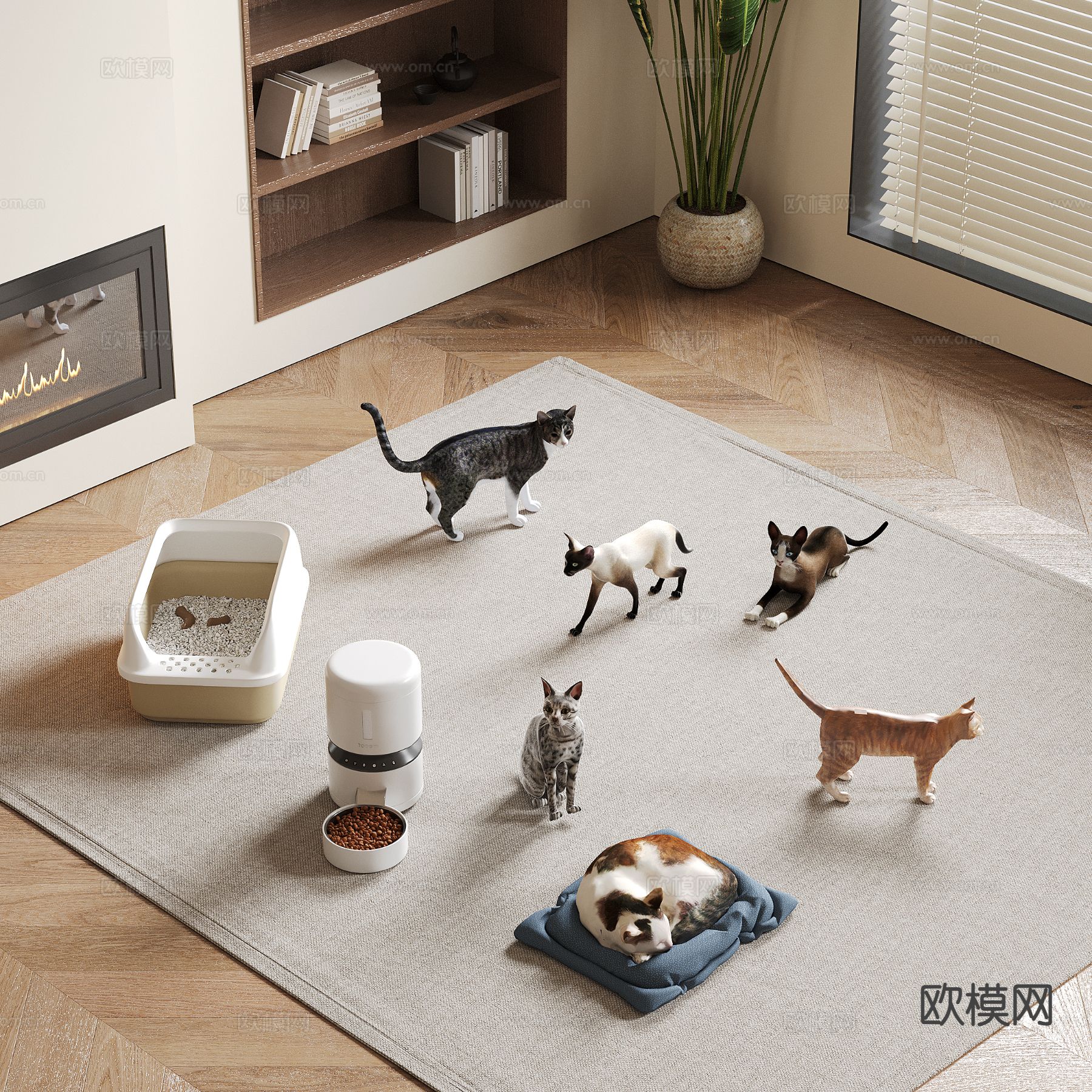 动物 猫 猫咪 宠物用品3d模型下载