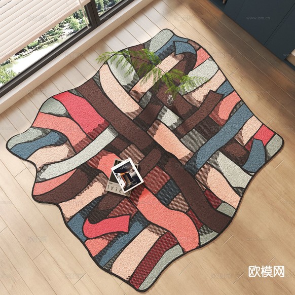 现代异形地毯3d模型下载