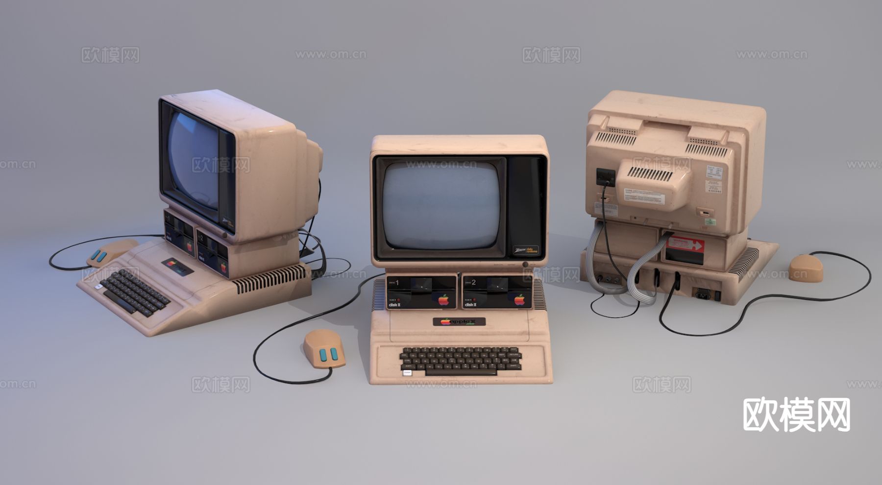 工业风旧电脑3d模型下载