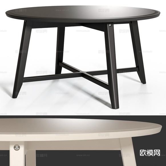 圆形餐桌3d模型下载