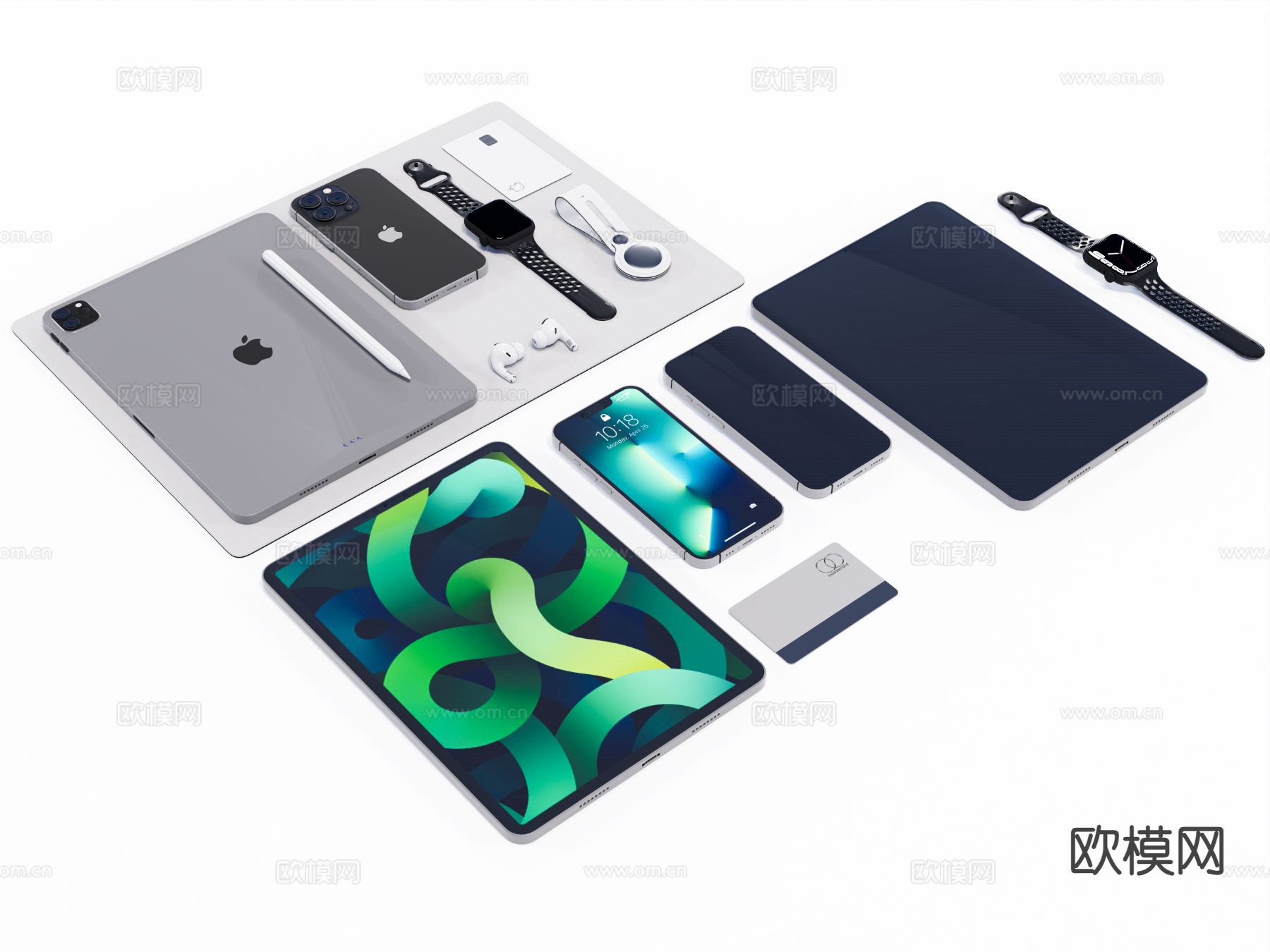 现代智能手机 平板su模型下载（渲染图3）