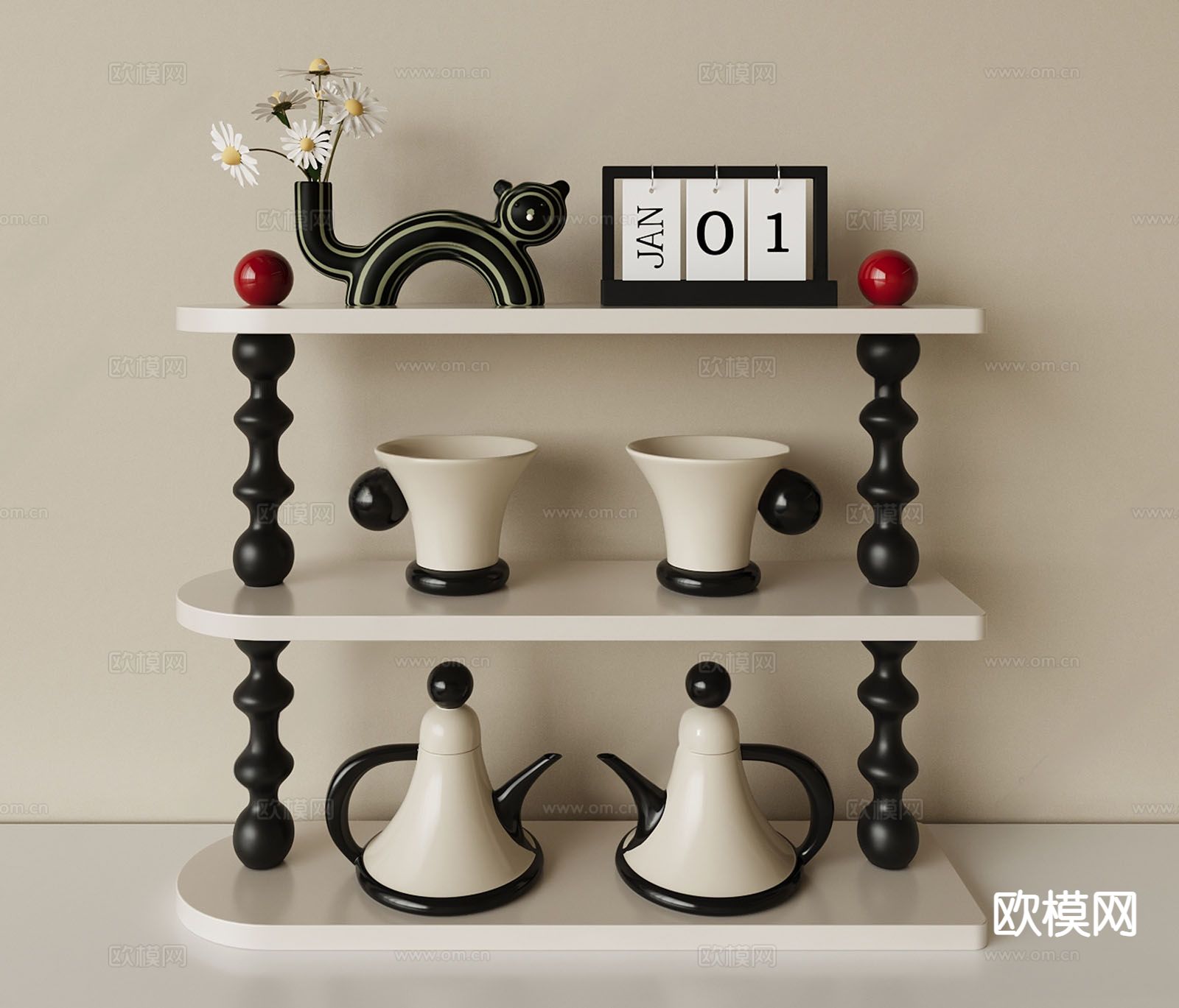 现代餐具 杯子 水杯 马克杯 水壶3d模型下载