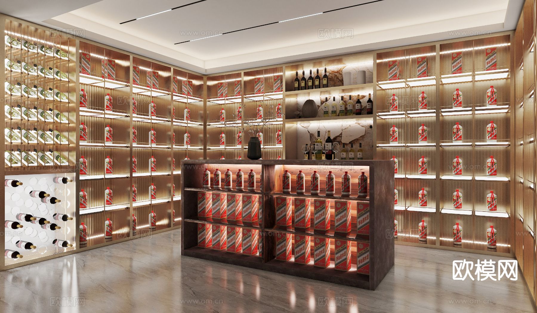 酒窖 冷藏室 恒温室su模型下载（渲染图2）