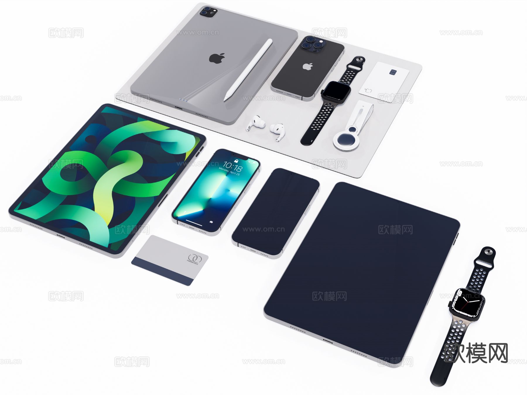 现代智能手机 平板su模型下载（渲染图2）