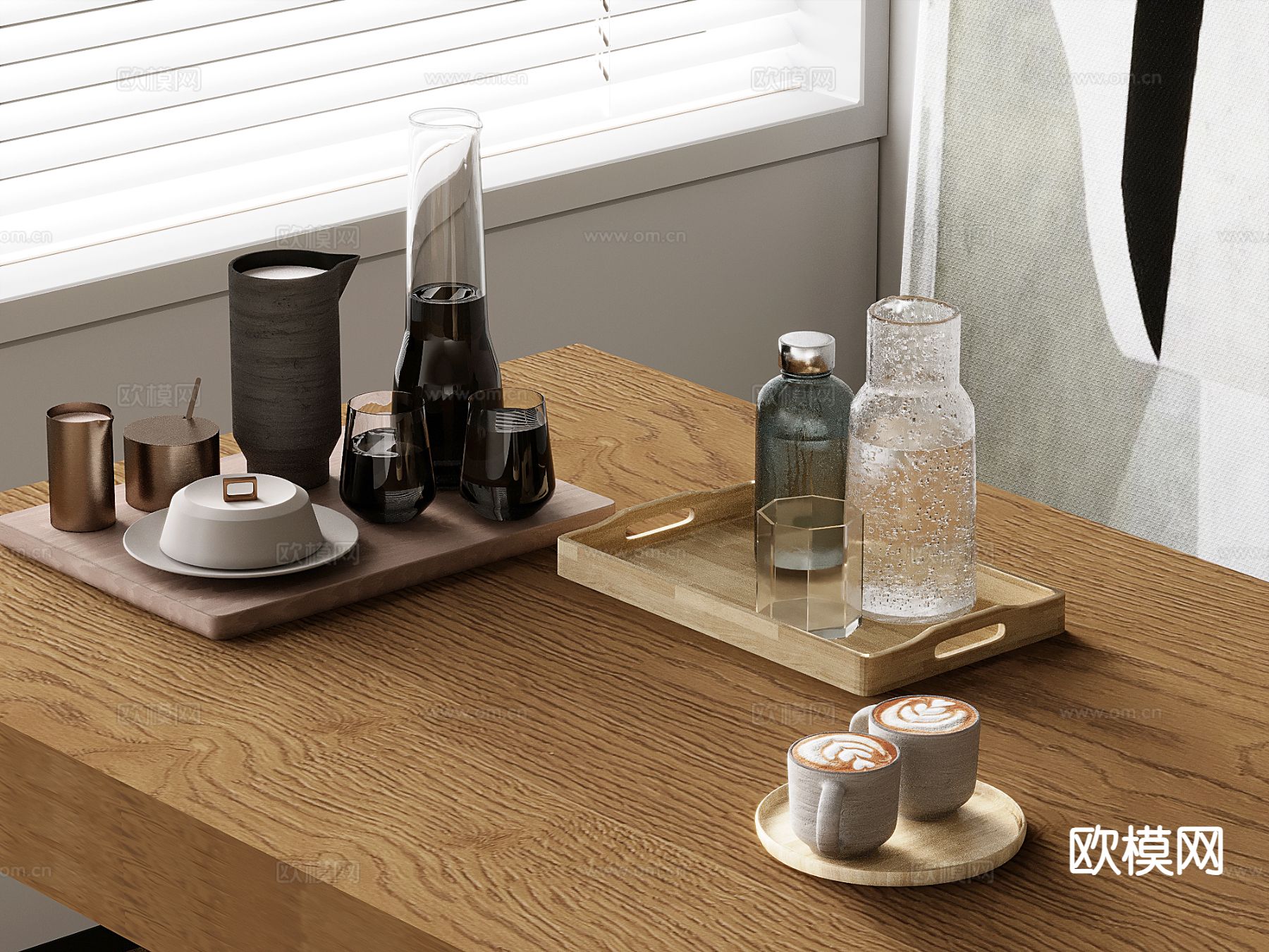 酒具 玻璃酒杯 醒酒器 茶壶su模型下载（渲染图2）