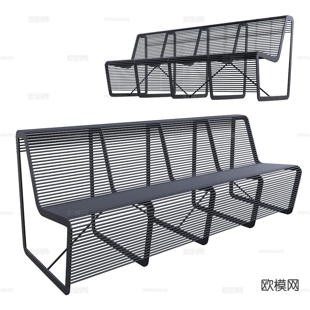 Mmcité 户外椅 公园椅 长凳3d模型下载