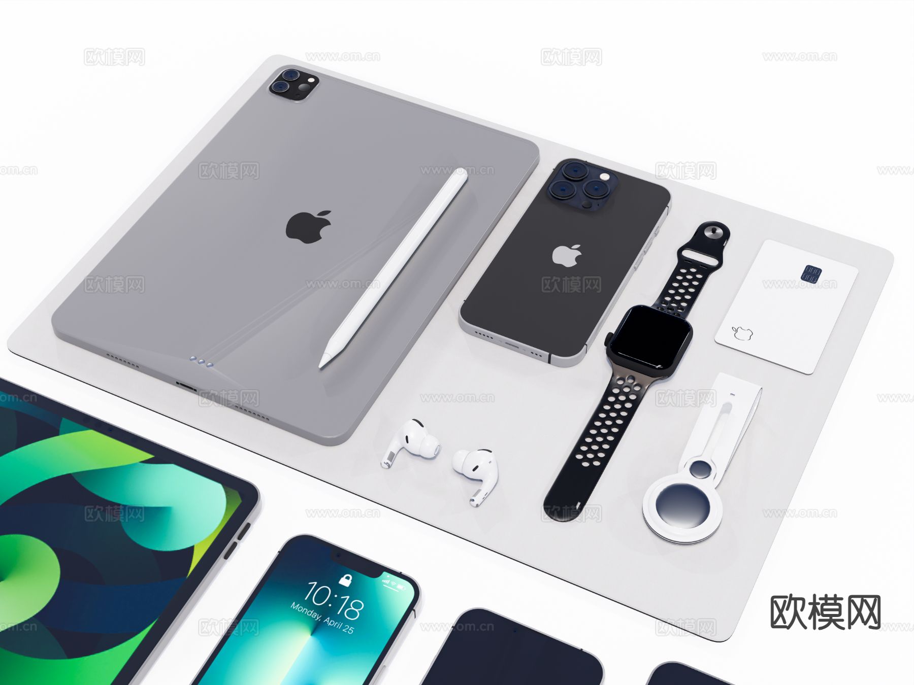 现代智能手机 平板su模型下载（渲染图4）