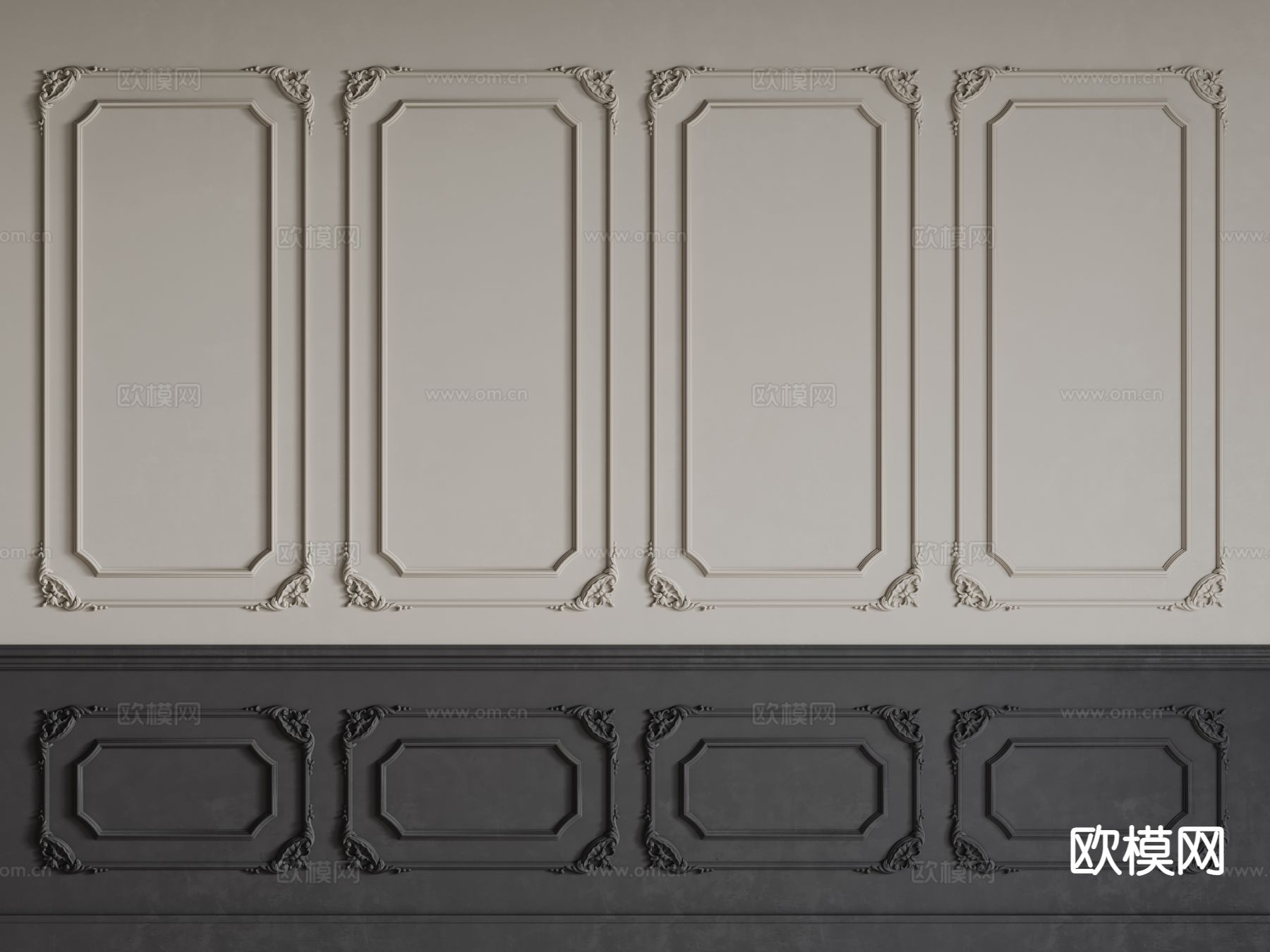 法式角线  雕花 线条3d模型下载