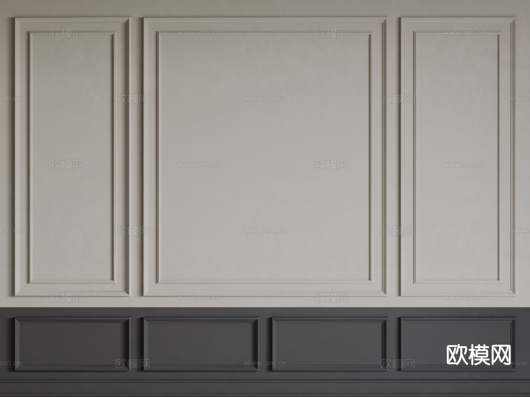 欧式背景墙 沙发背景3d模型下载