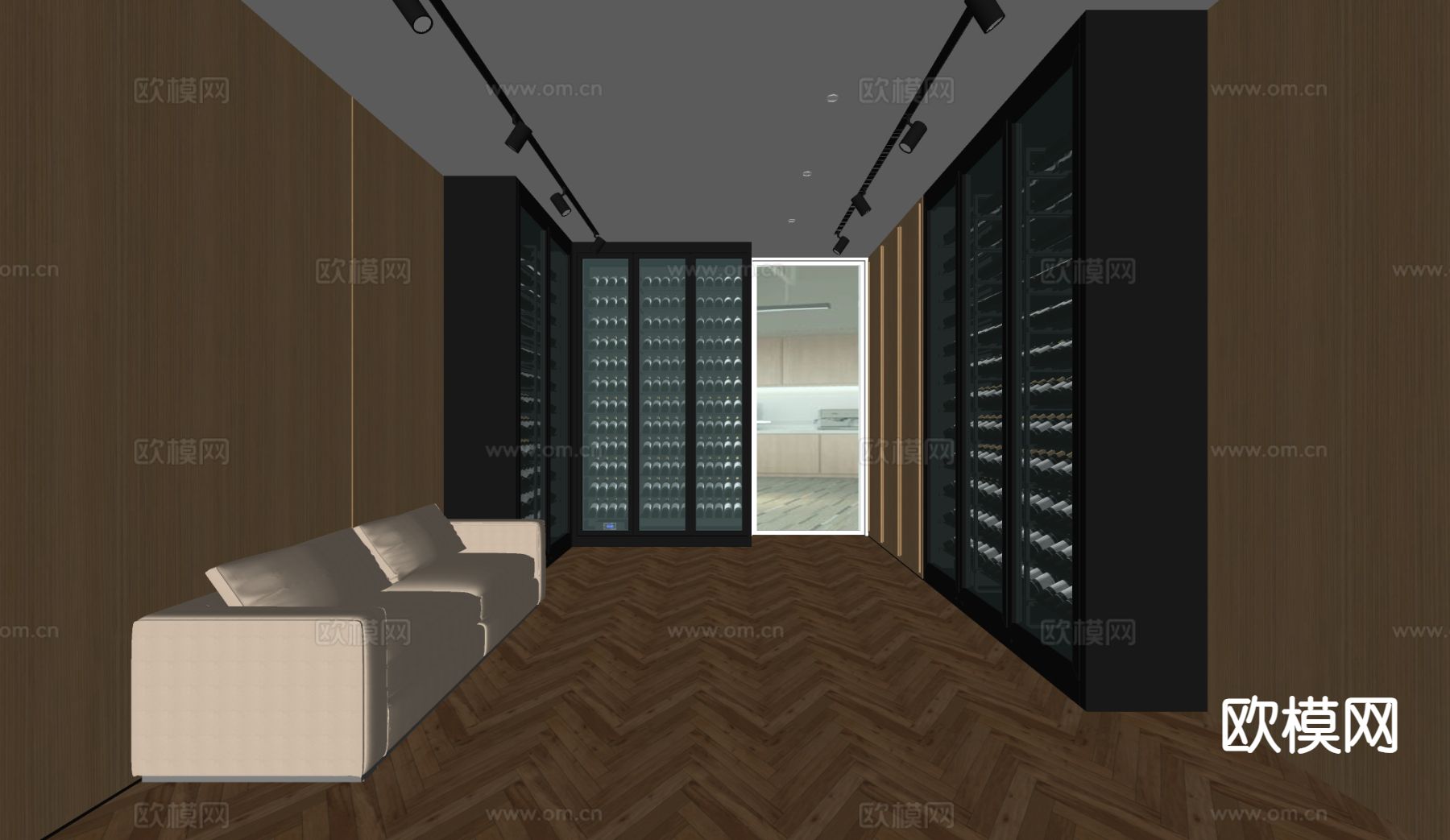 红酒窖 冷藏室 恒温室su模型下载（渲染图1）
