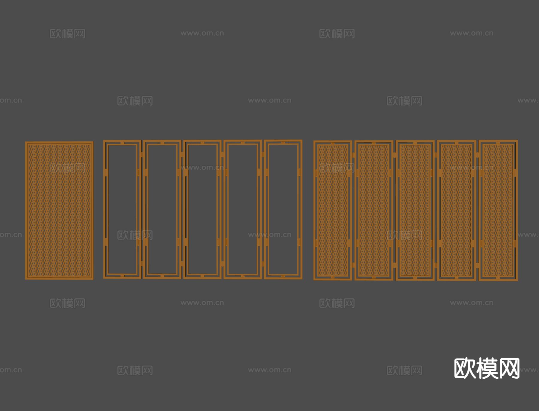 新中式镂空屏风su模型下载（渲染图1）