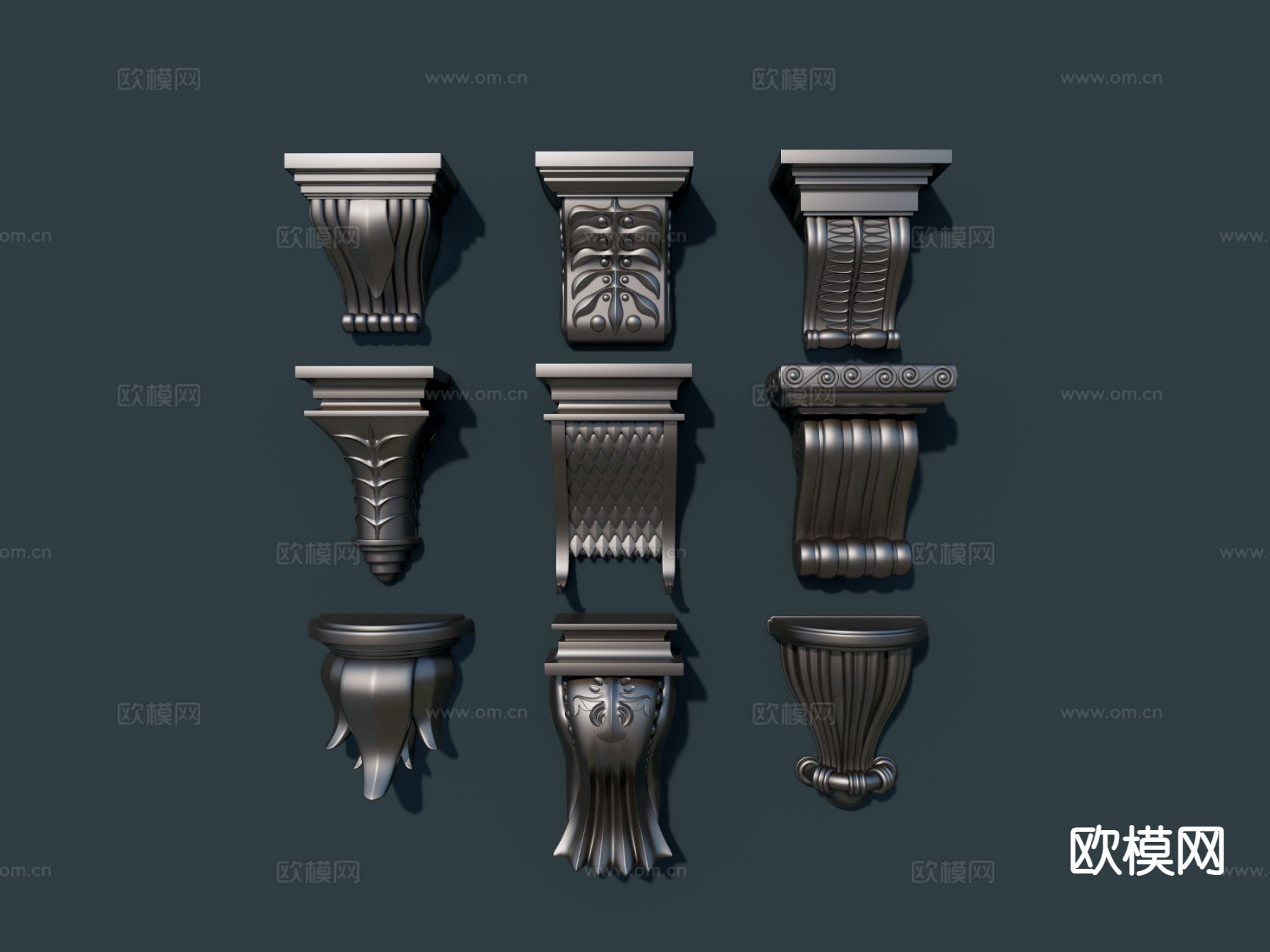 欧式雕花 浮雕 檐口su模型下载（渲染图2）