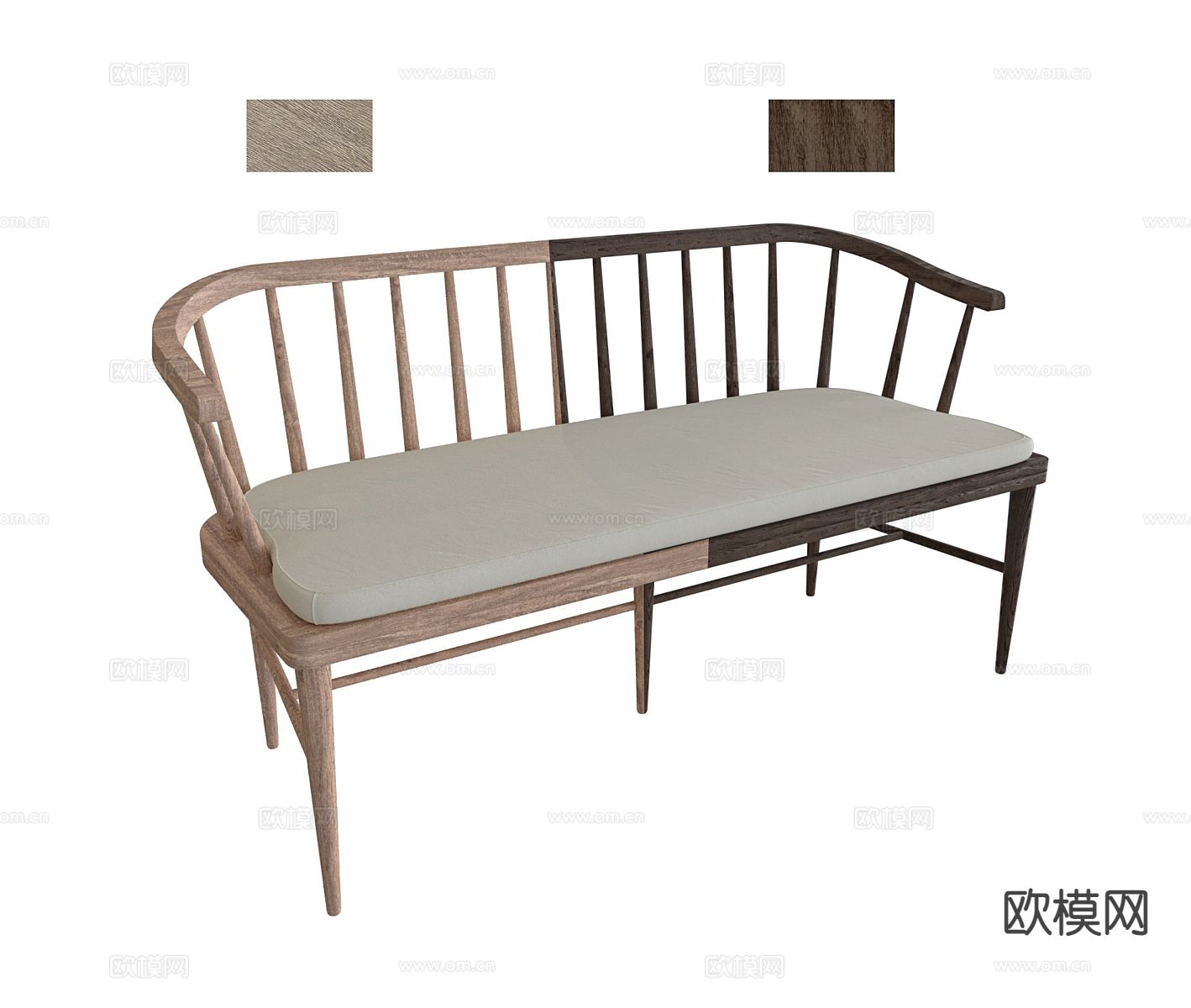 北欧凳子 长凳3d模型下载（渲染图1）