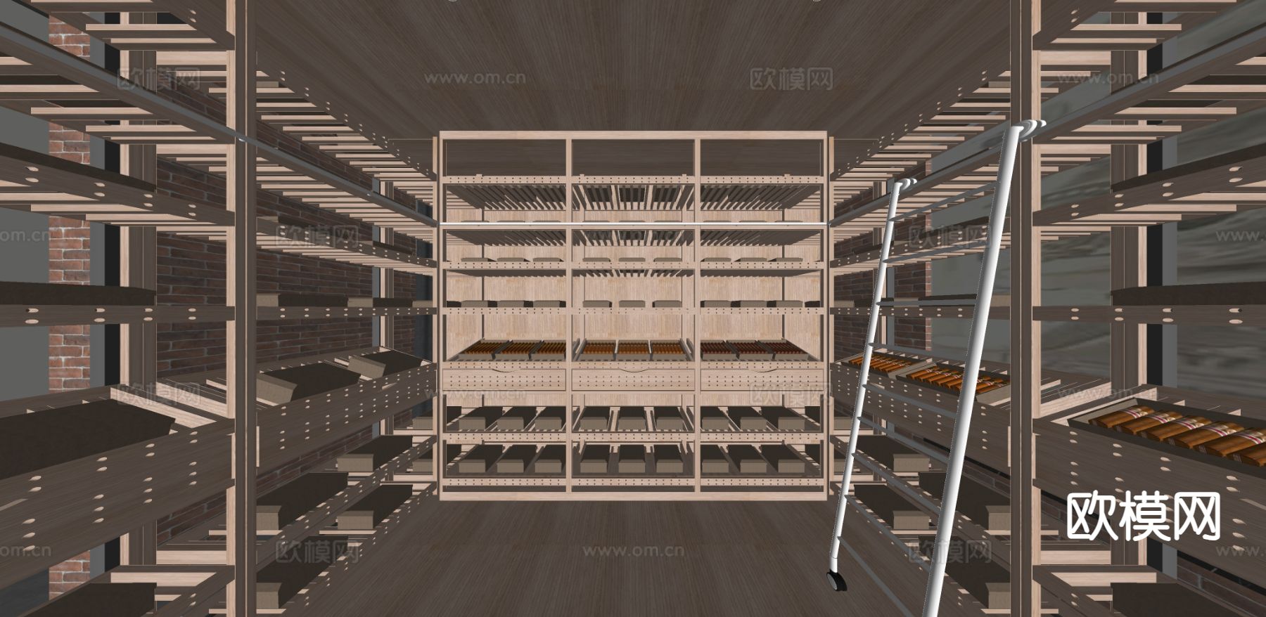 恒温室 雪茄柜窖su模型下载（渲染图1）