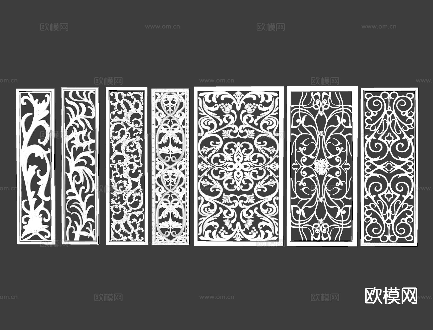 欧式屏风 隔断su模型下载（渲染图1）