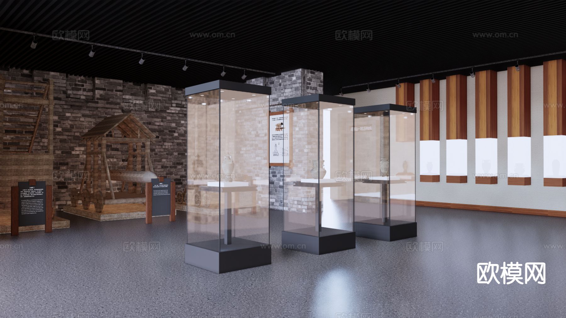 现代文物博物馆su模型下载（渲染图2）