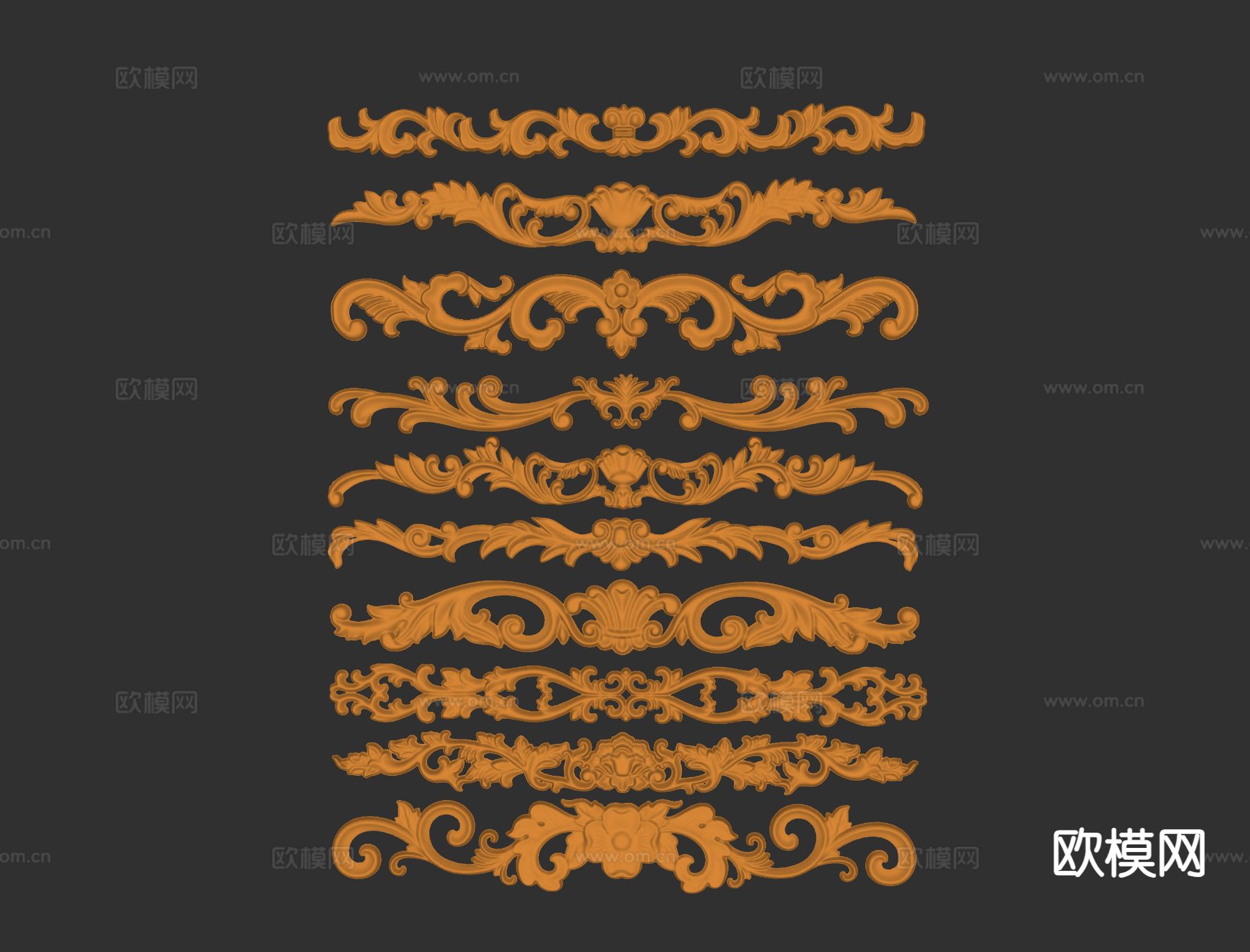 欧式浮雕 雕花 檐口su模型下载（渲染图1）
