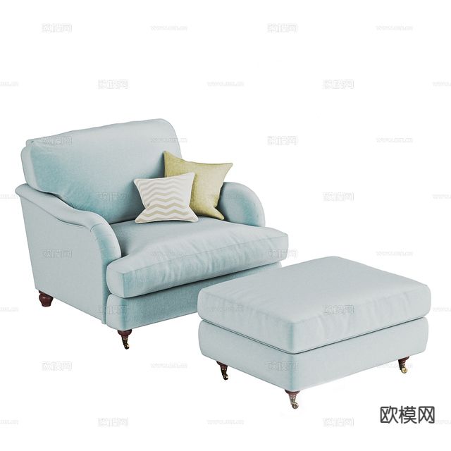 美式沙发 休闲沙发3d模型下载