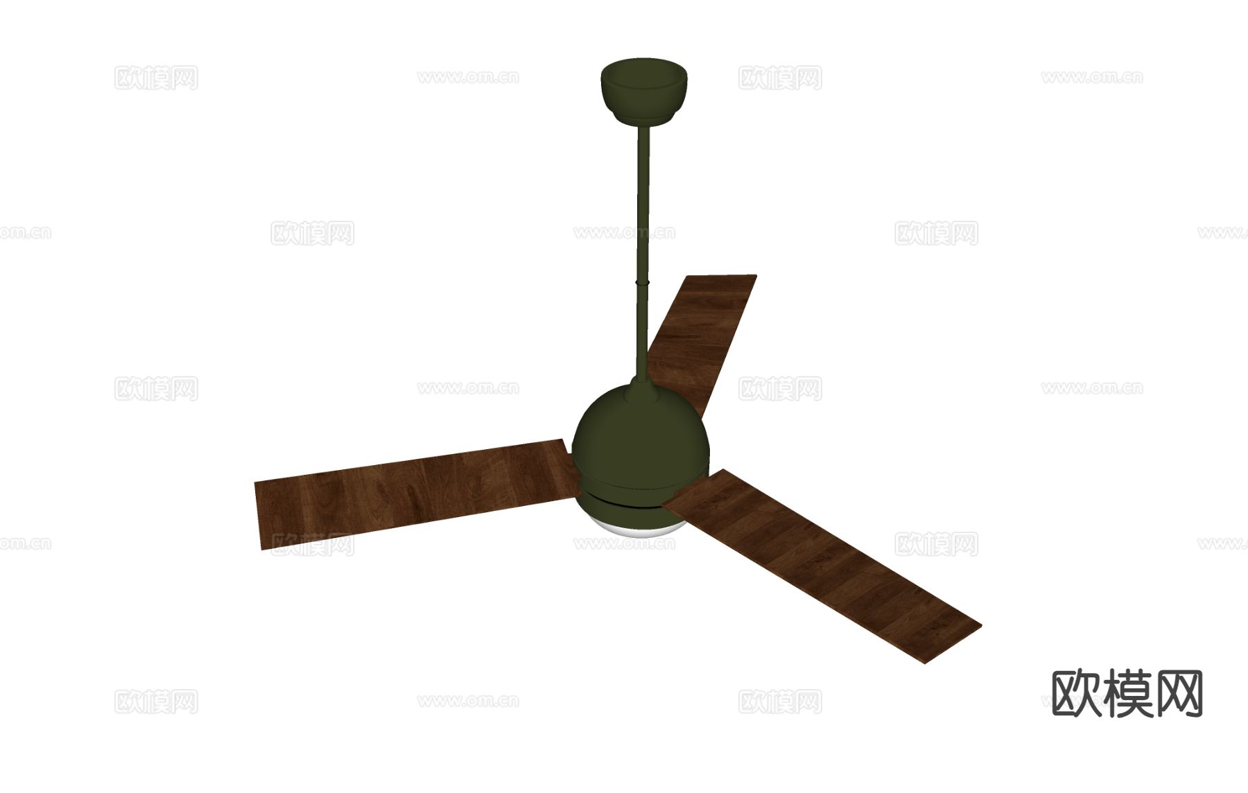 东南亚吊灯 电风扇吊灯su模型下载（渲染图1）