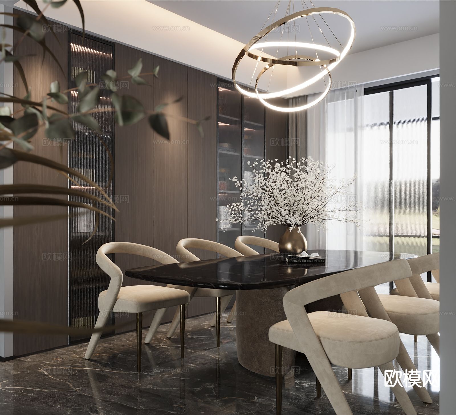 现代餐厅3d模型下载