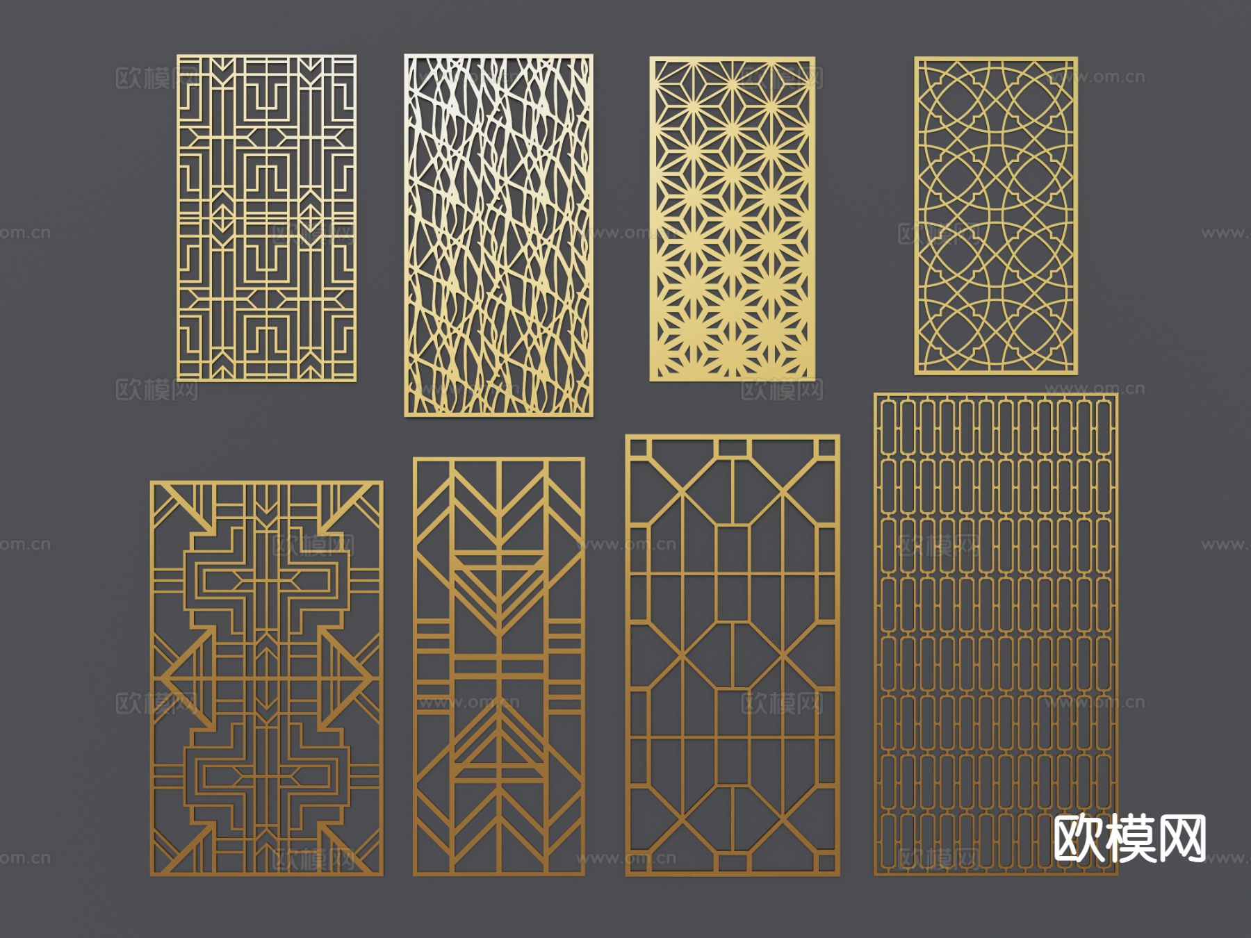 现代屏风 隔断su模型下载（渲染图2）