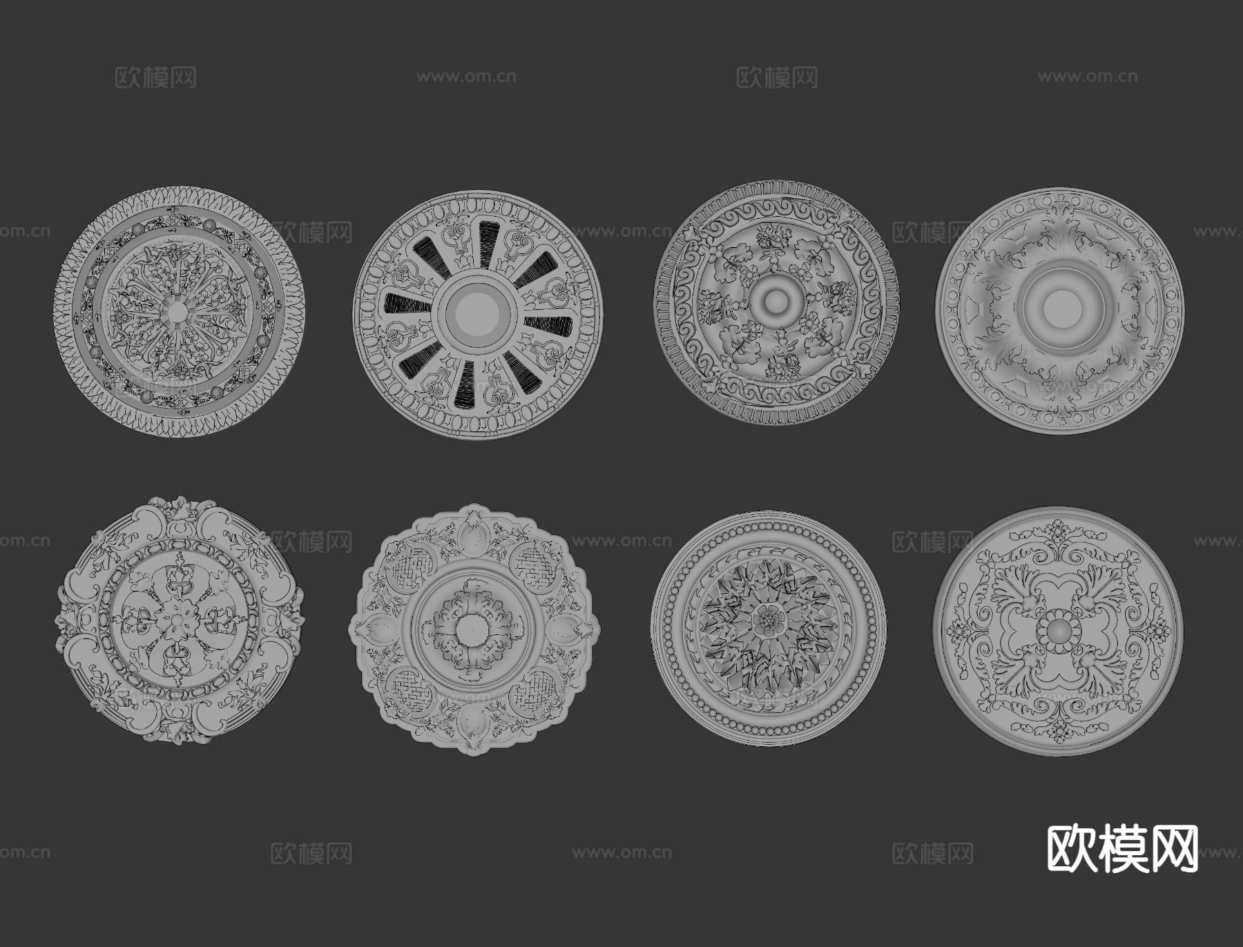 欧式构件 雕花 浮雕su模型下载（渲染图1）
