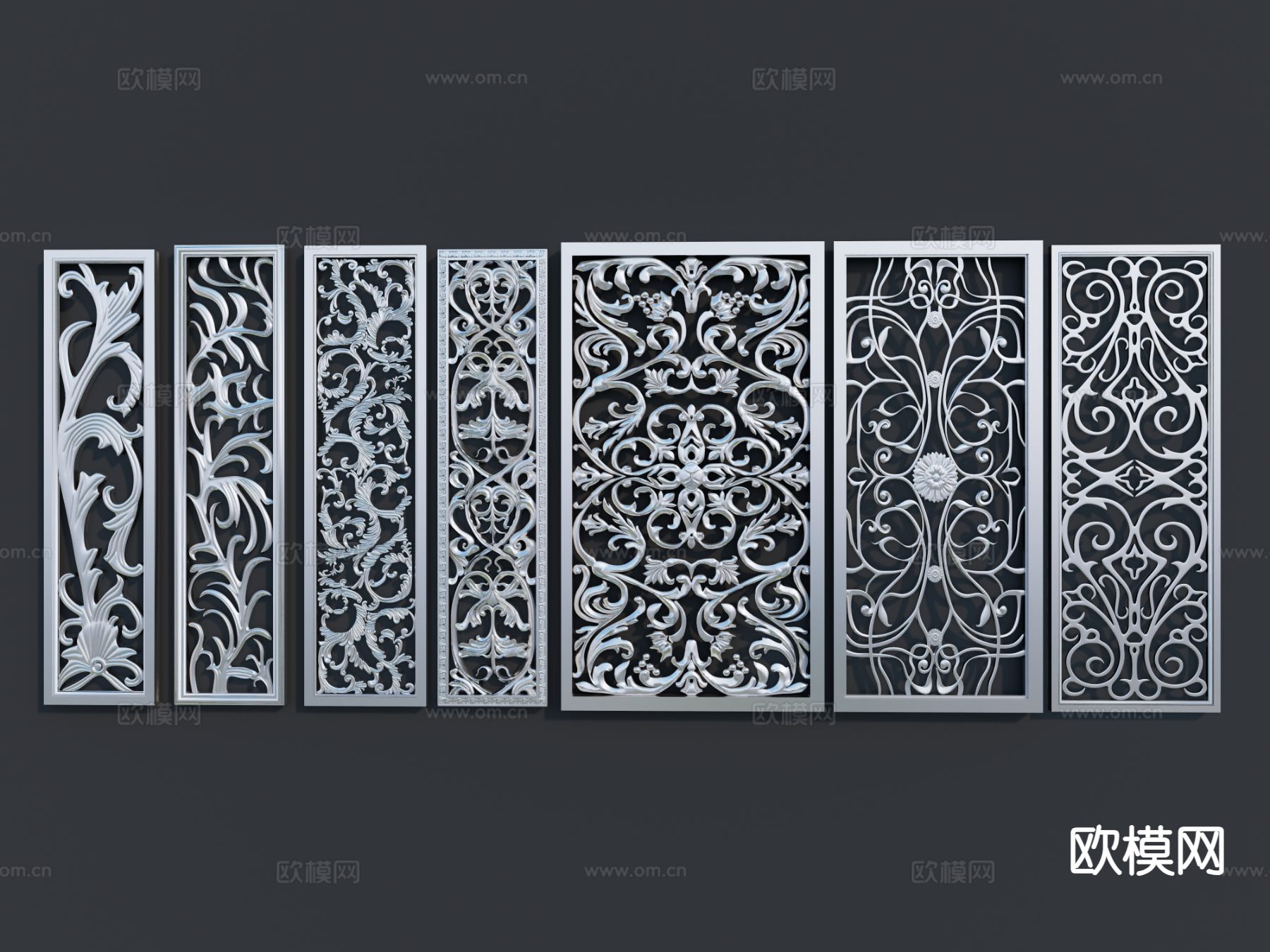 欧式屏风 隔断su模型下载（渲染图2）