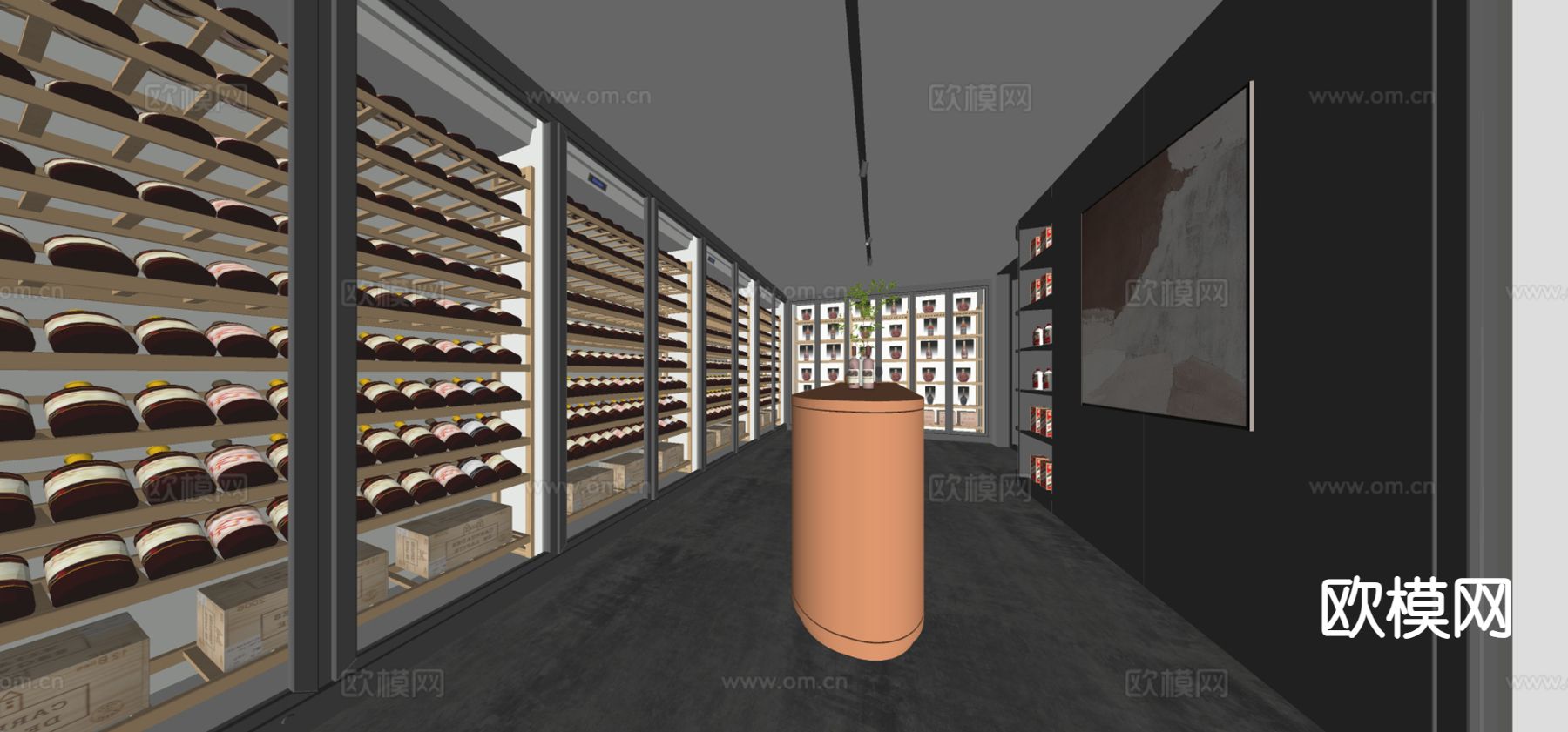 酒窖 冷藏室 恒温室su模型下载（渲染图1）