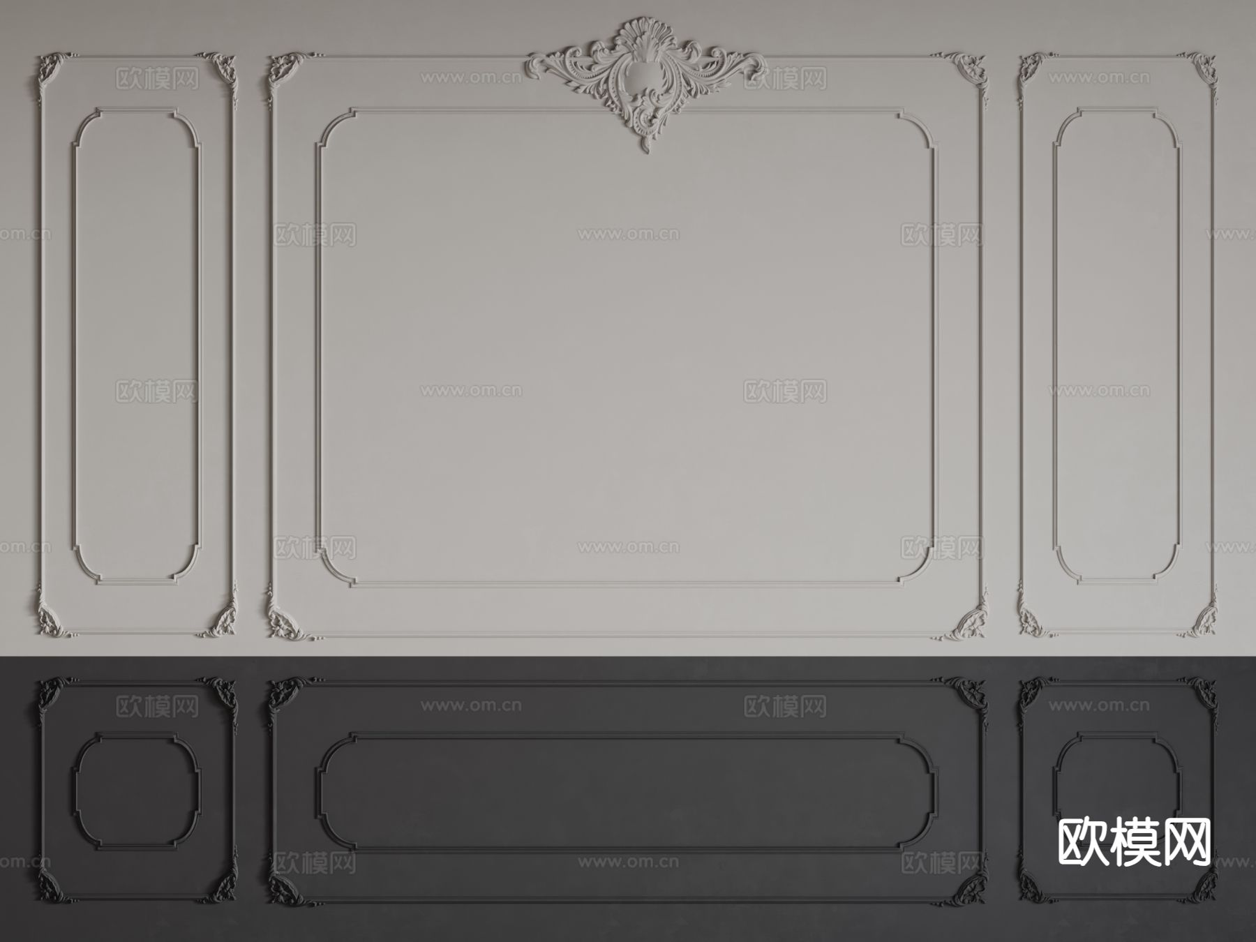 法式角线 雕花 线条3d模型下载