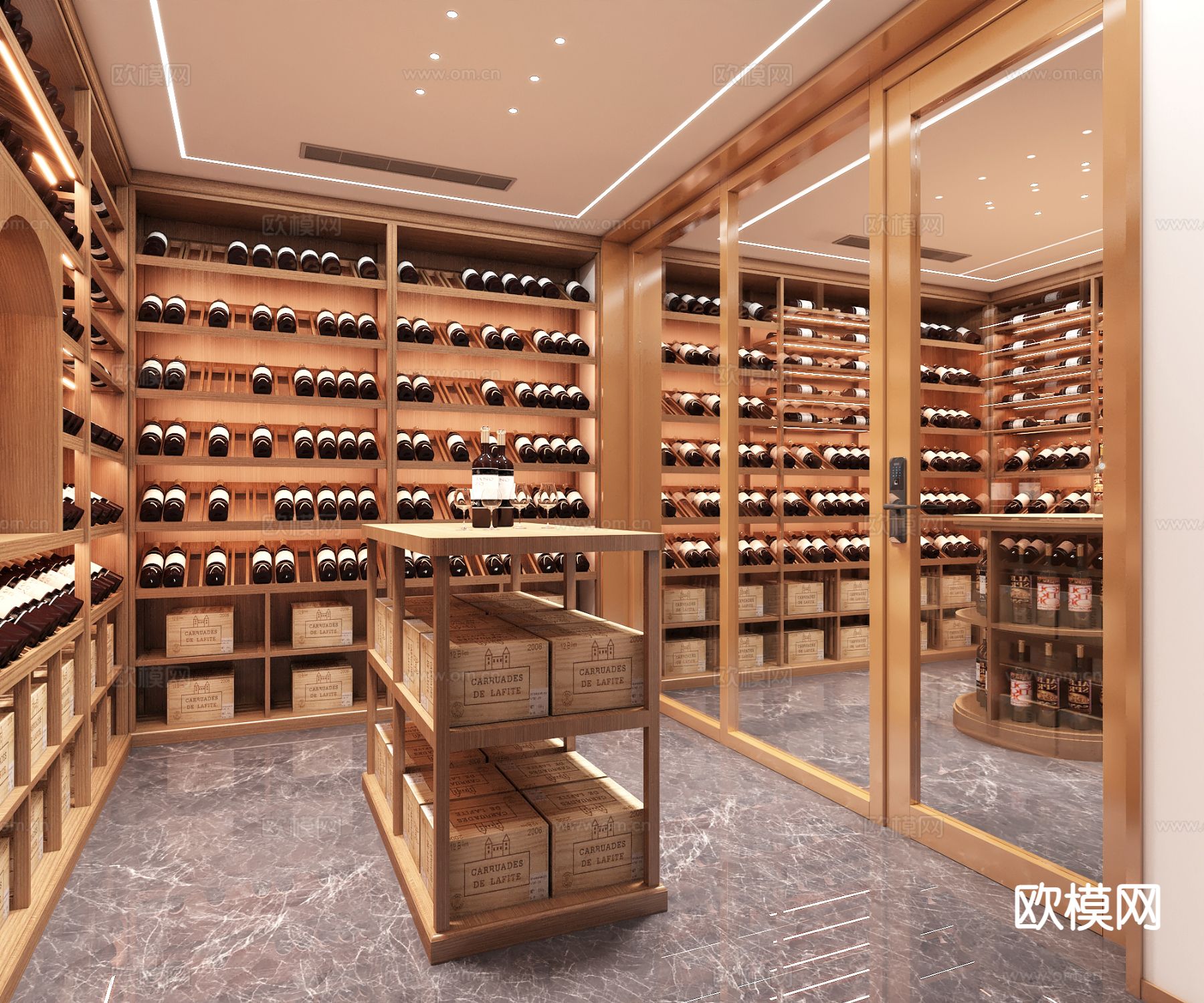 红酒窖 冷藏室 恒温室su模型下载（渲染图3）