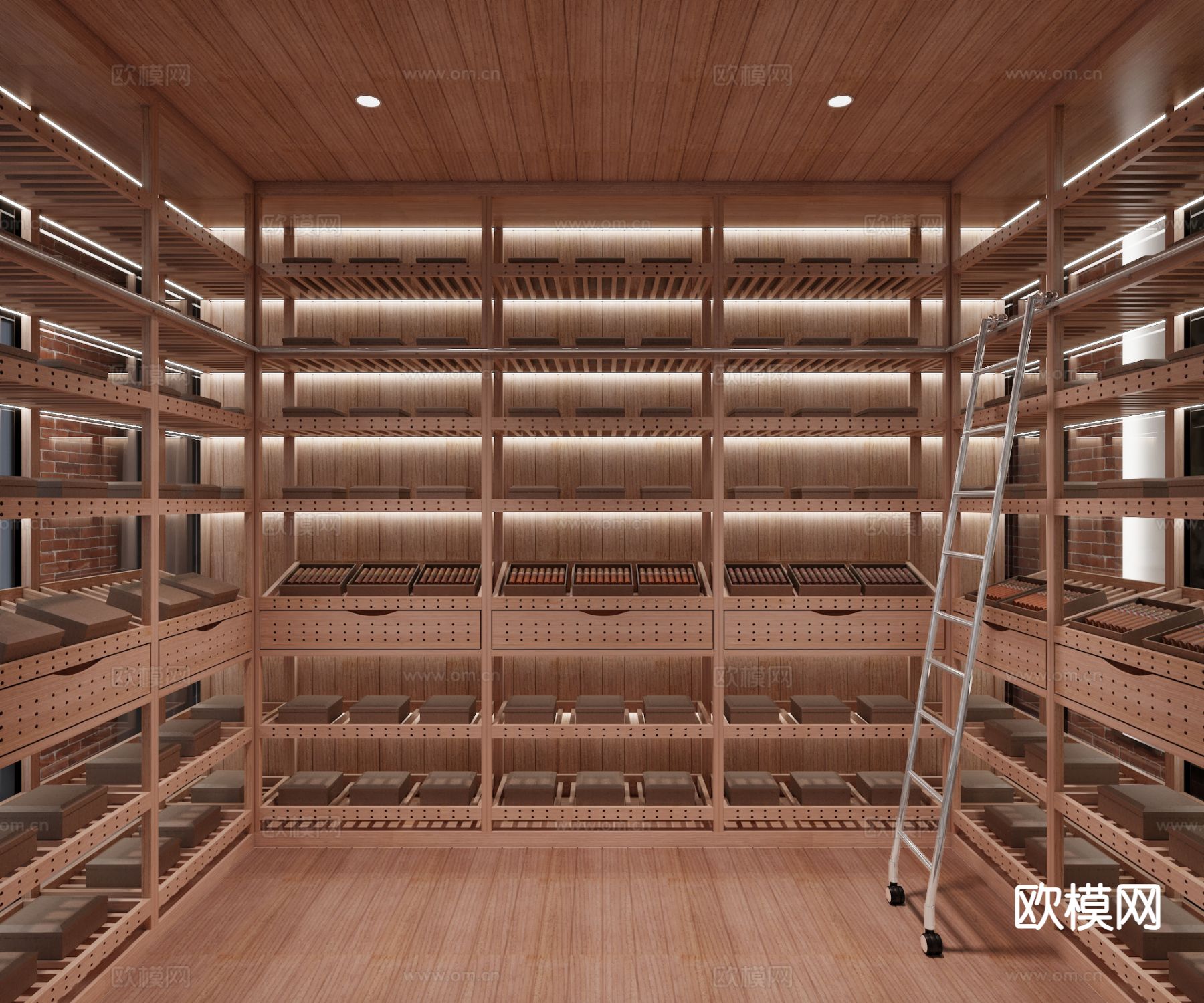 恒温室 雪茄柜窖su模型下载（渲染图3）