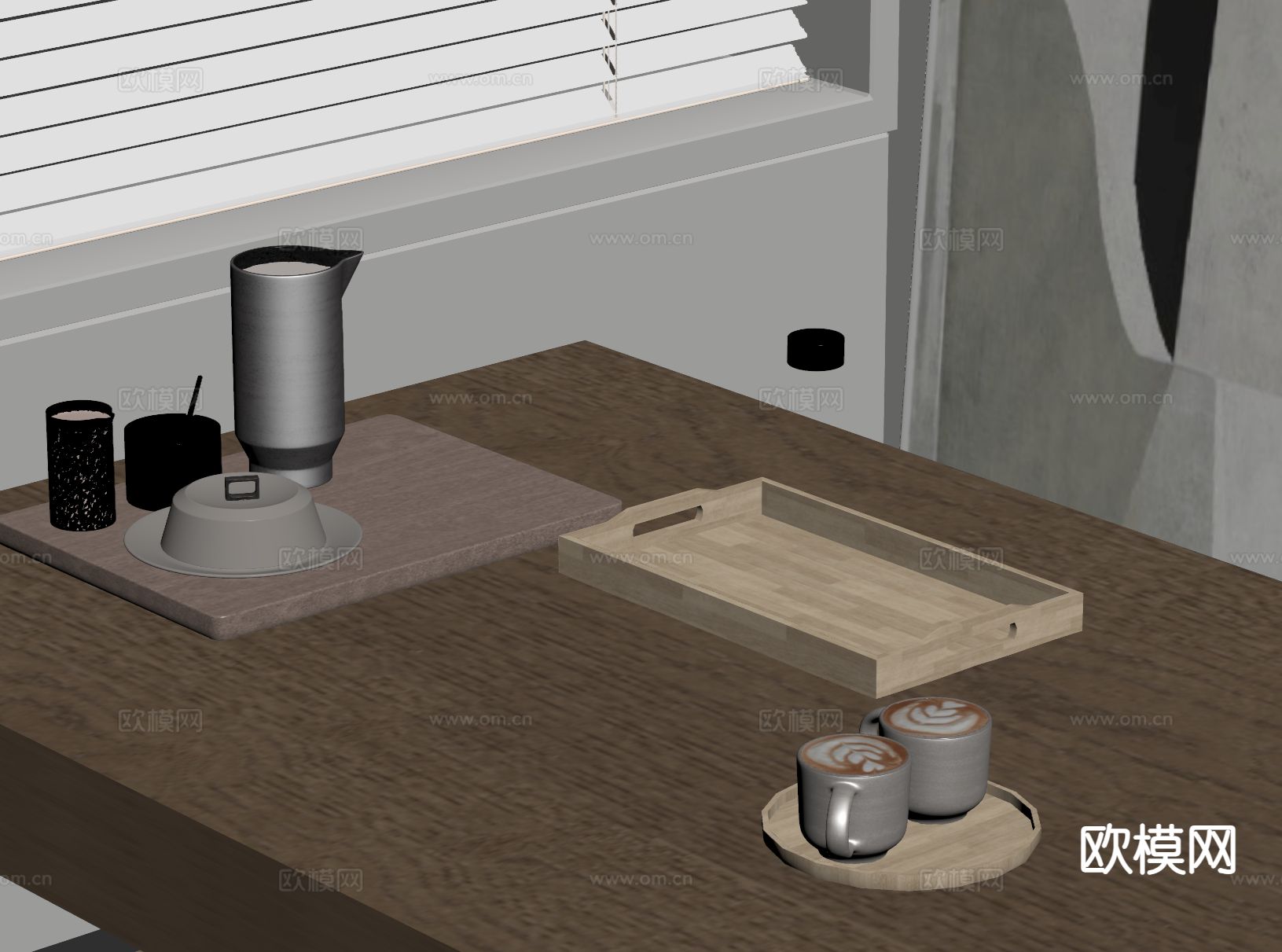 酒具 玻璃酒杯 醒酒器 茶壶su模型下载（渲染图1）