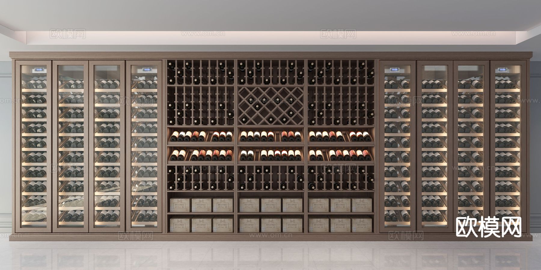 恒温酒柜 展示柜 冷藏柜su模型下载（渲染图2）
