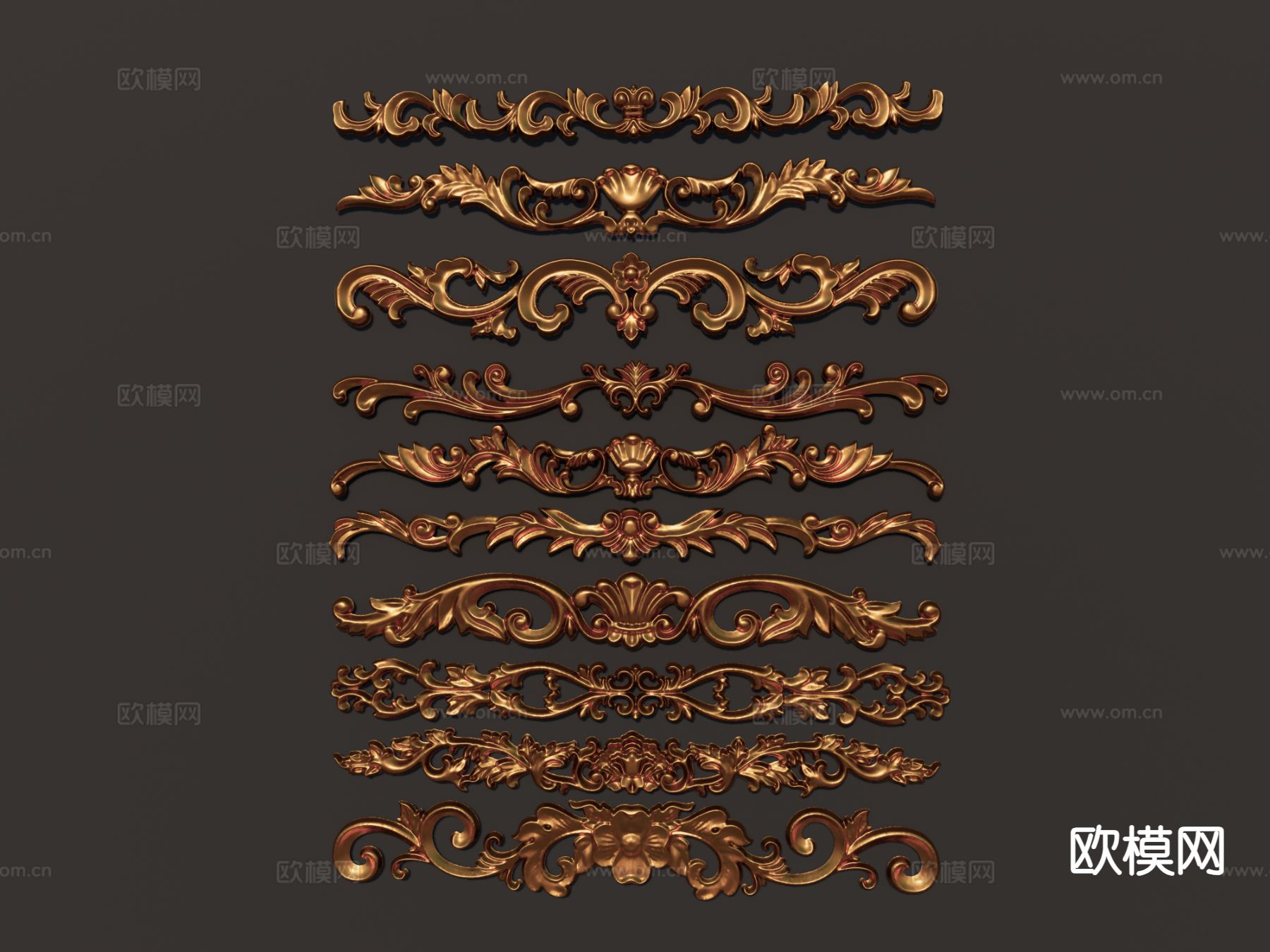 欧式浮雕 雕花 檐口su模型下载（渲染图2）