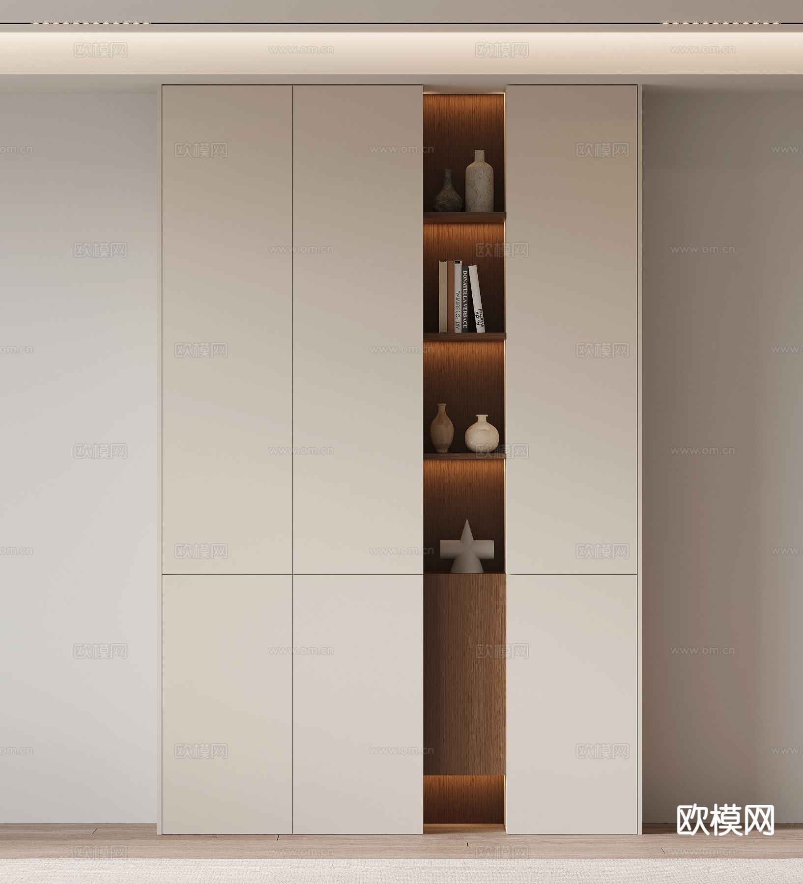 现代装饰柜 置物架3d模型下载